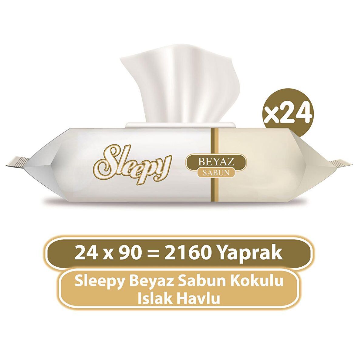 Sleepy Beyaz Sabun Kokulu Islak Havlu 24x90 (2160 Yaprak)