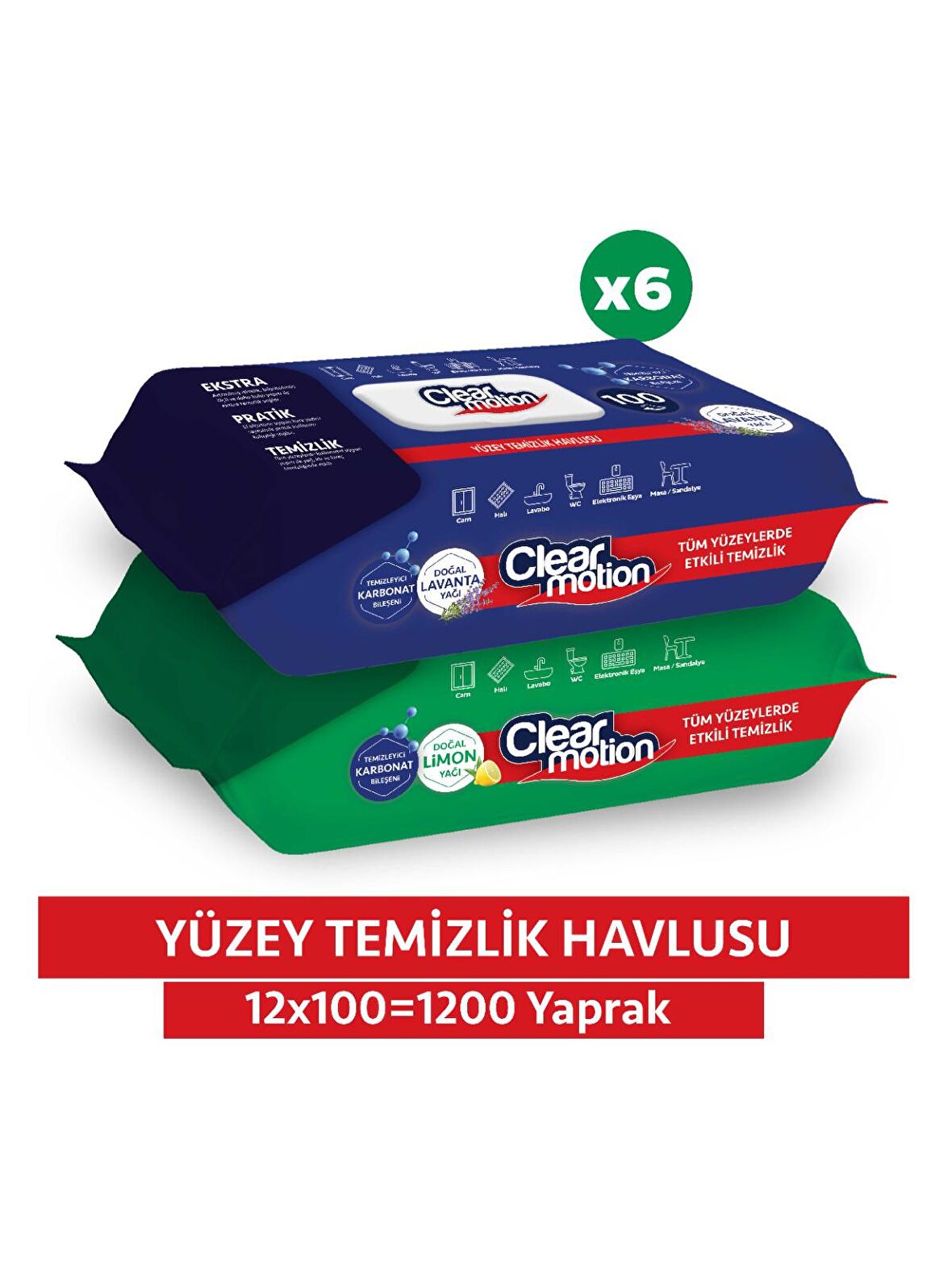 Clear Motion Yüzey Temizlik Havlusu (12x100) 1200 Yaprak