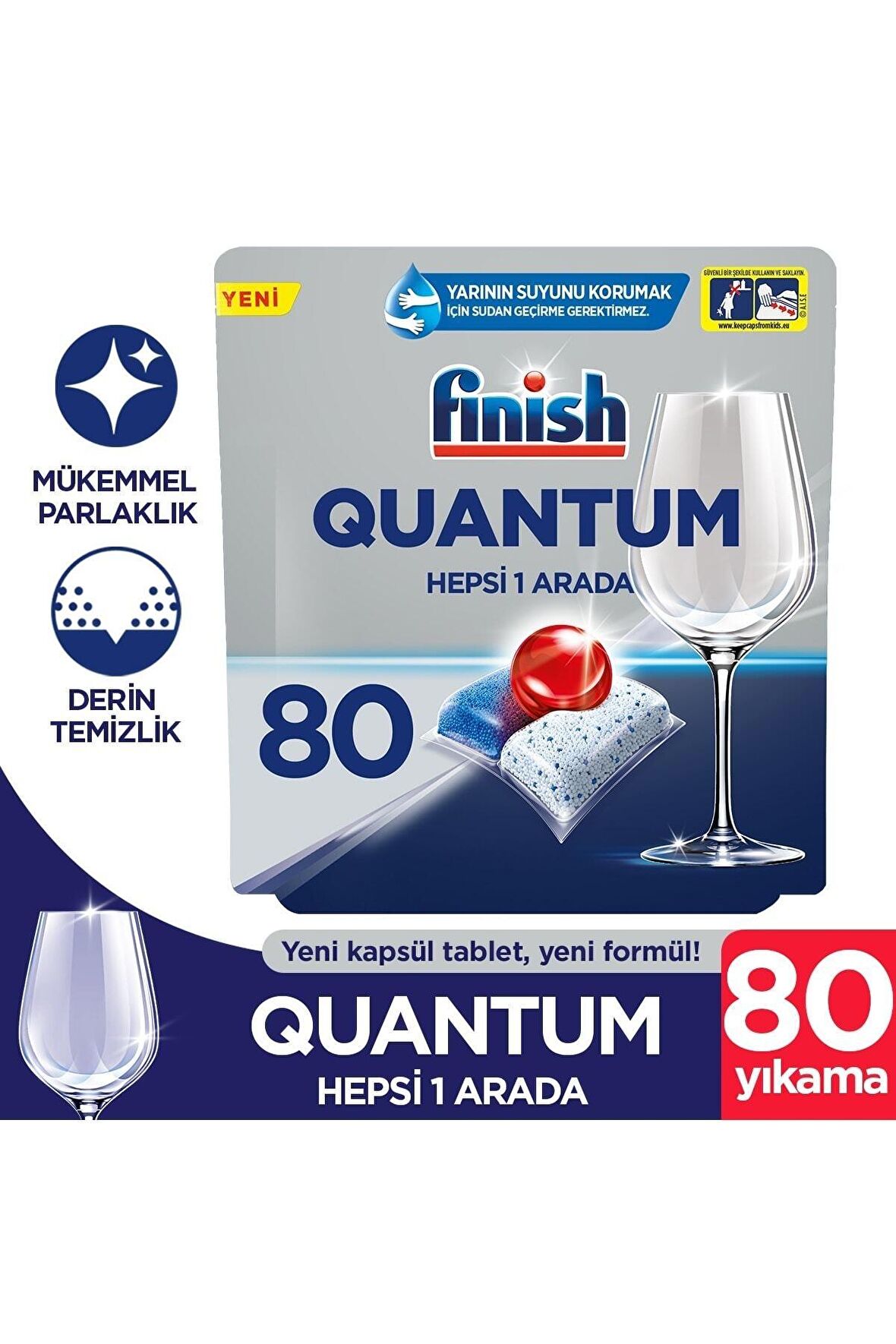 Finish Quantum Bulaşık Makinesi Tableti 80'li 