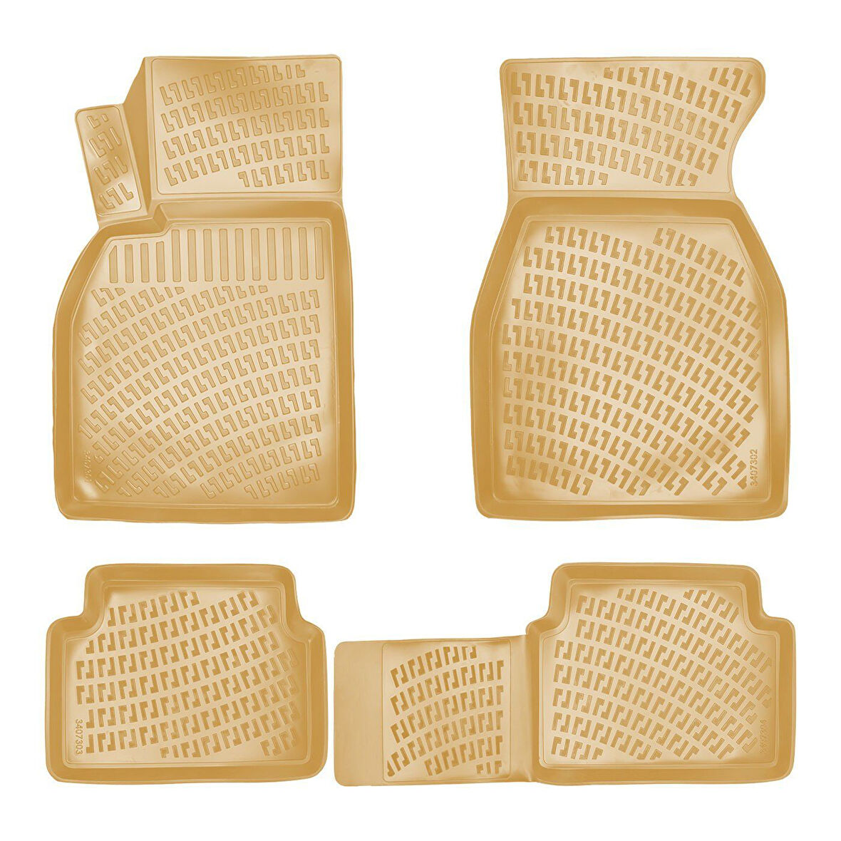 Rizline Renault Megane 2 2002-2009 İle Uyumlu 3D Havuzlu Paspas Bej