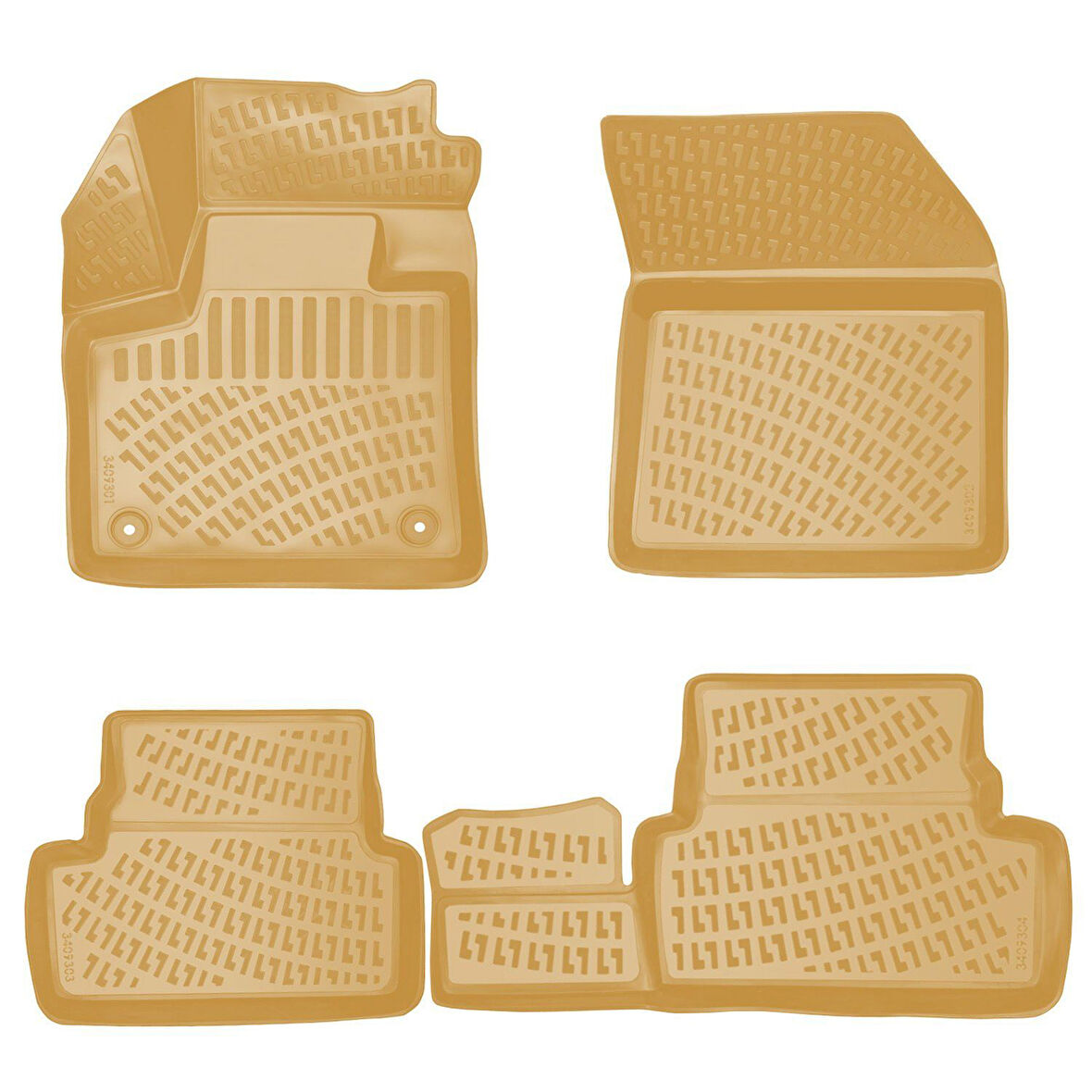 Rizline Ds 7 Crossback 2017-2022 İle Uyumlu 3D Havuzlu Paspas Bej