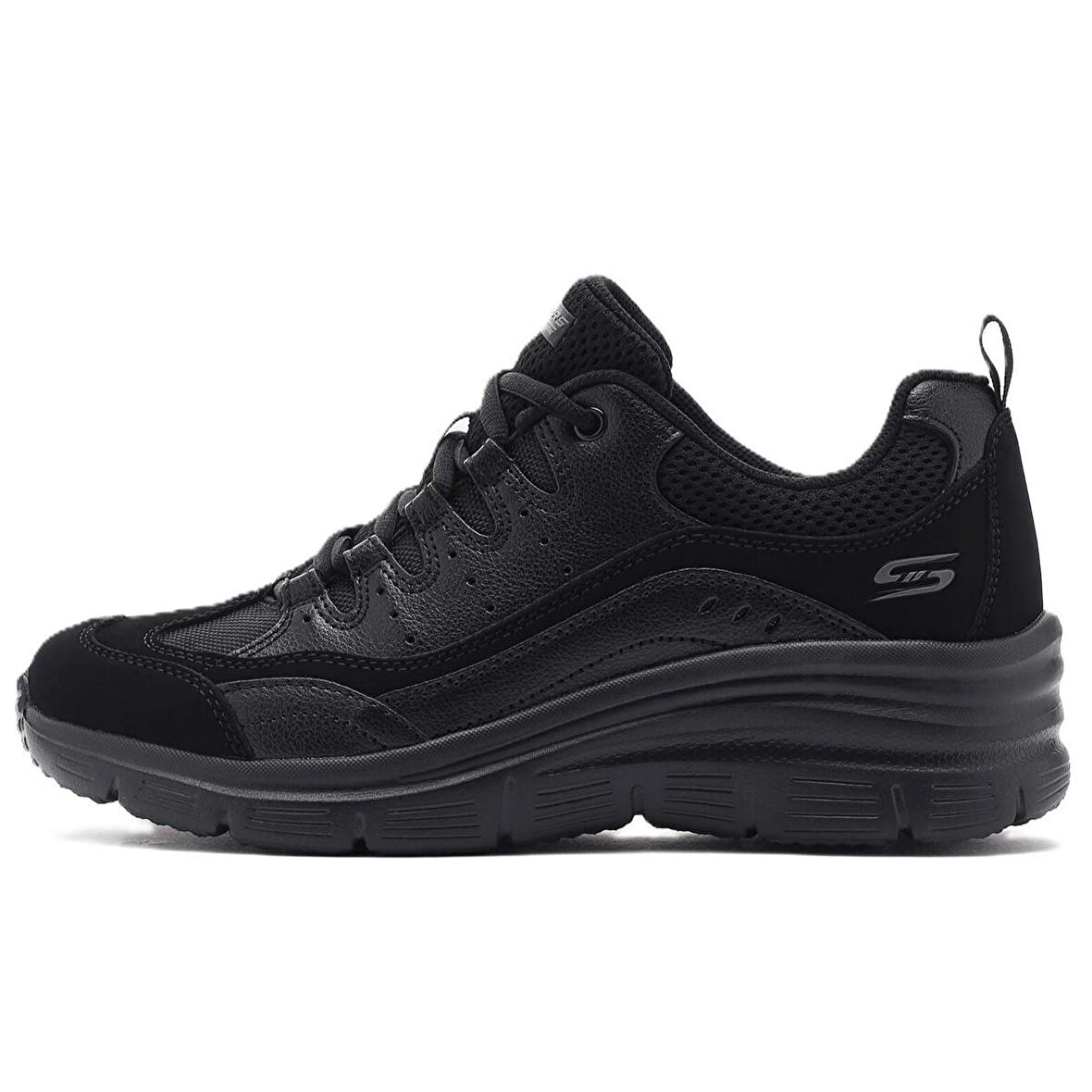 Skechers Fashion Fit Womens Memory Foam Walking Black Hafızalı Taban Kadın Günlük Spor Ayakkabı Siyah