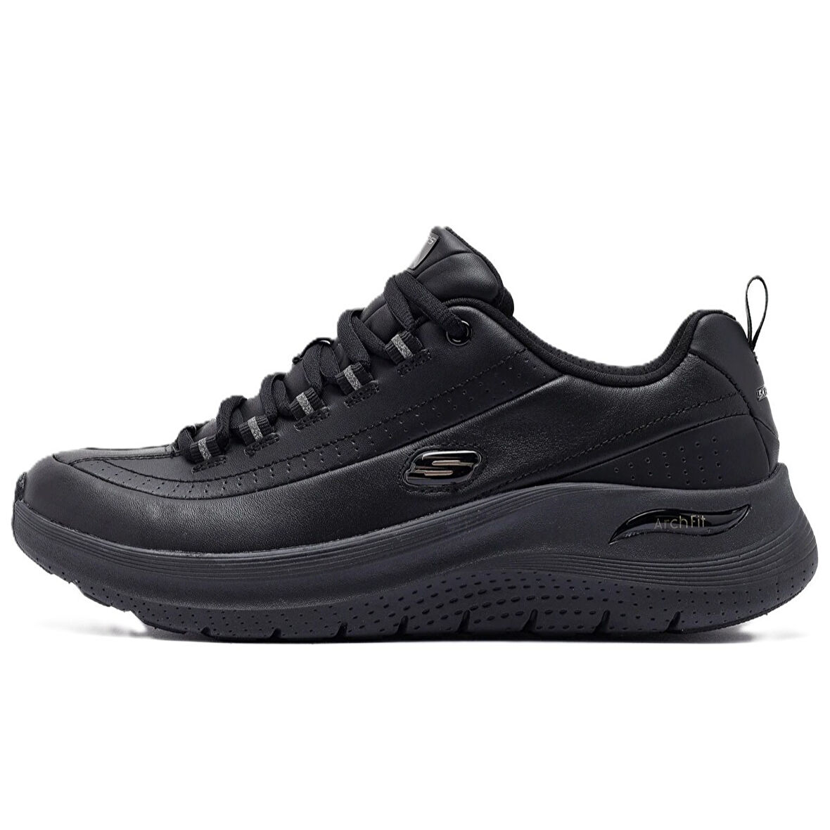 Skechers Arch Fit 2.0-Star Bound Leather Womens Sneaker Hakiki Deri Kadın Günlük Spor Ayakkabı Siyah