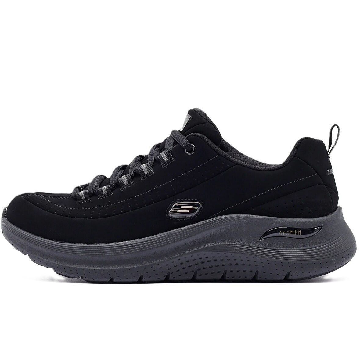 Skechers Arch Fit 2.0-Dark Horse Leather Womens Sneaker Hakiki Deri Kadın Günlük Spor Ayakkabı Siyah