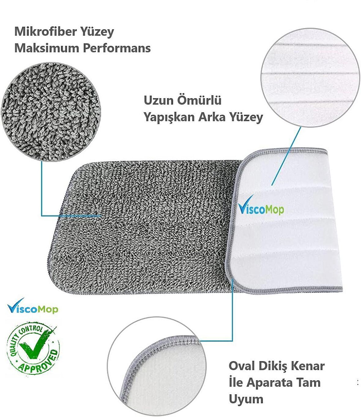Viscomop Sprey Mop Yedek Bezi 4'lü - Deerma, Pony, Parex Uyu mlu