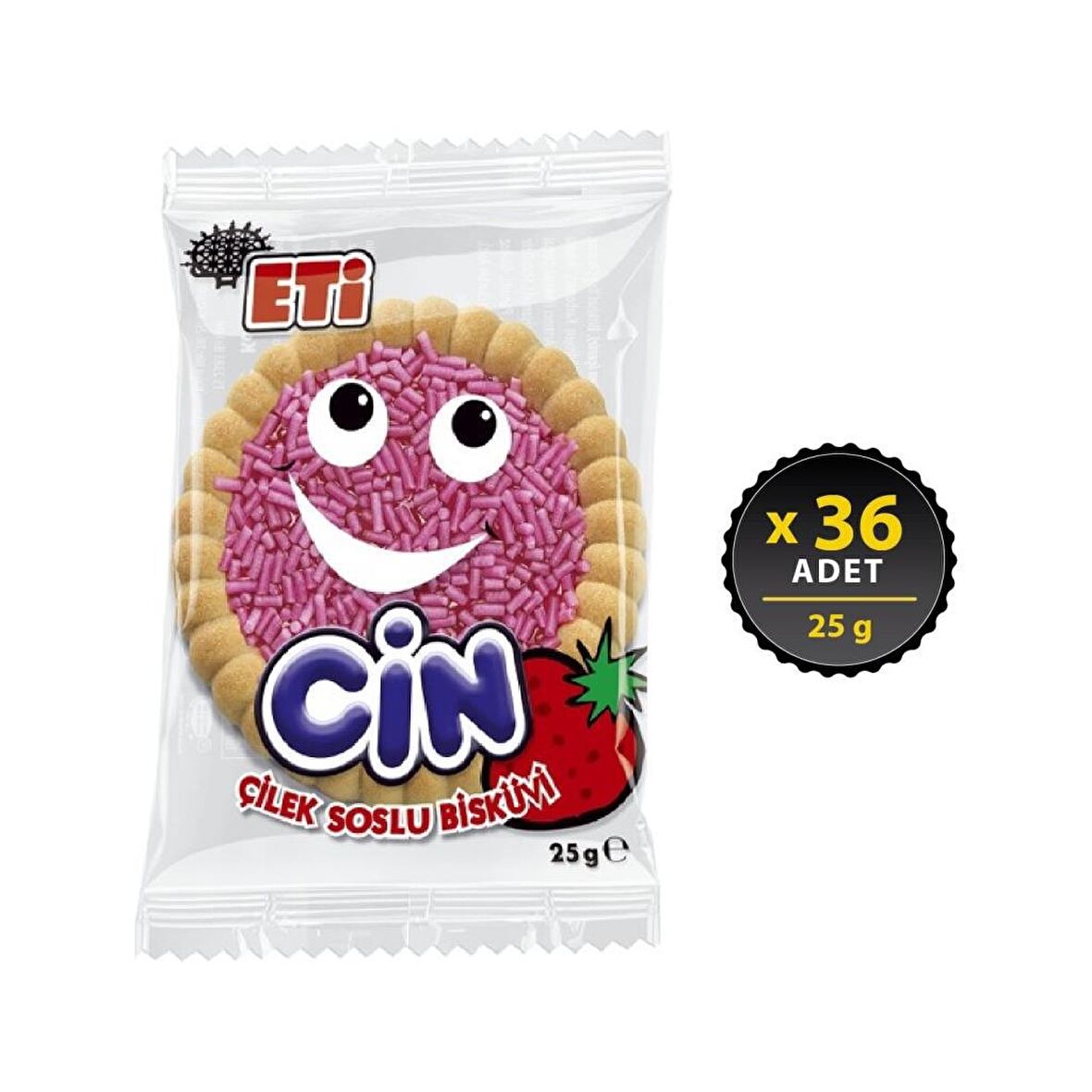 Eti Cin Çilekli 25 g x 36 Adet