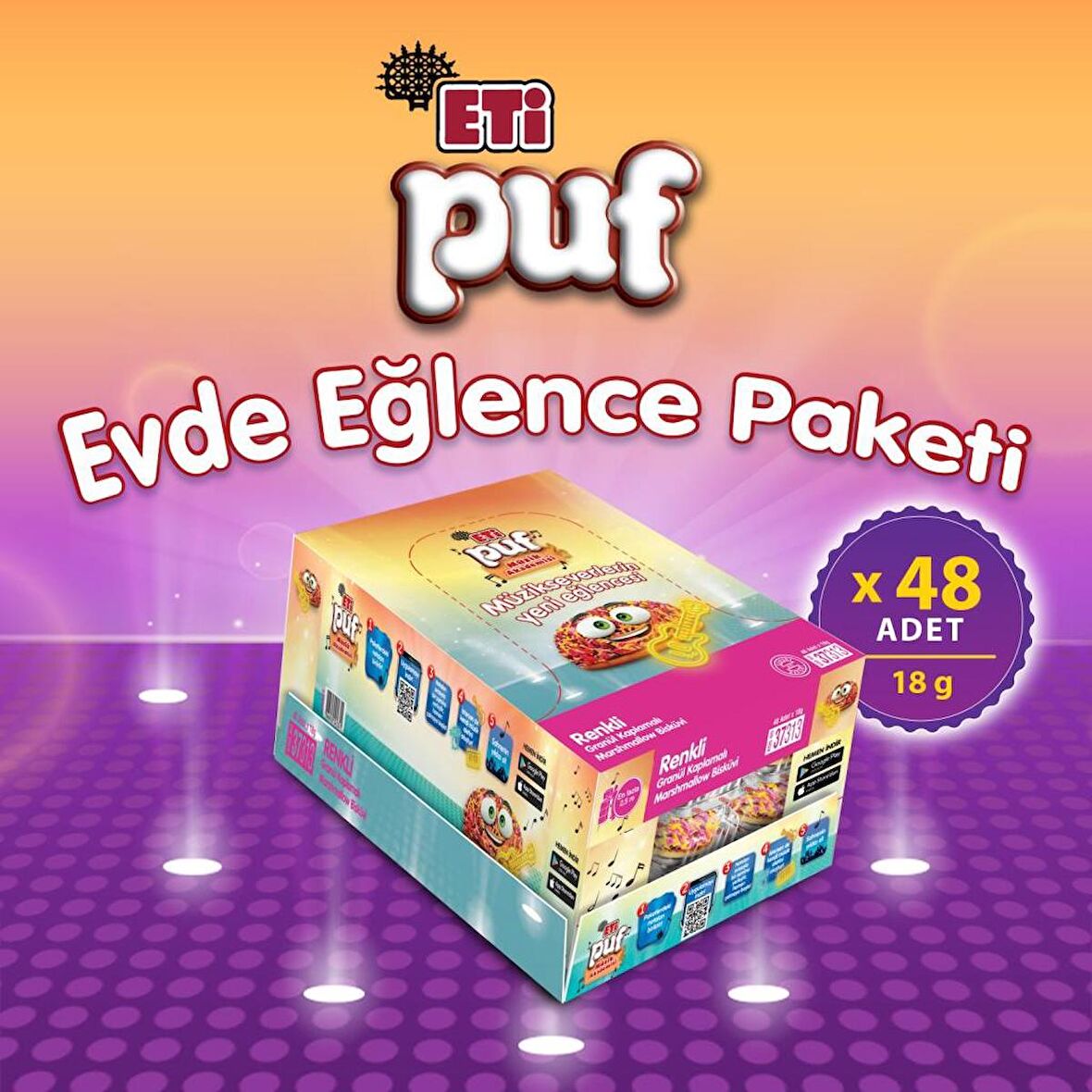 Eti Puf Renkli 18 g x 48 Adet