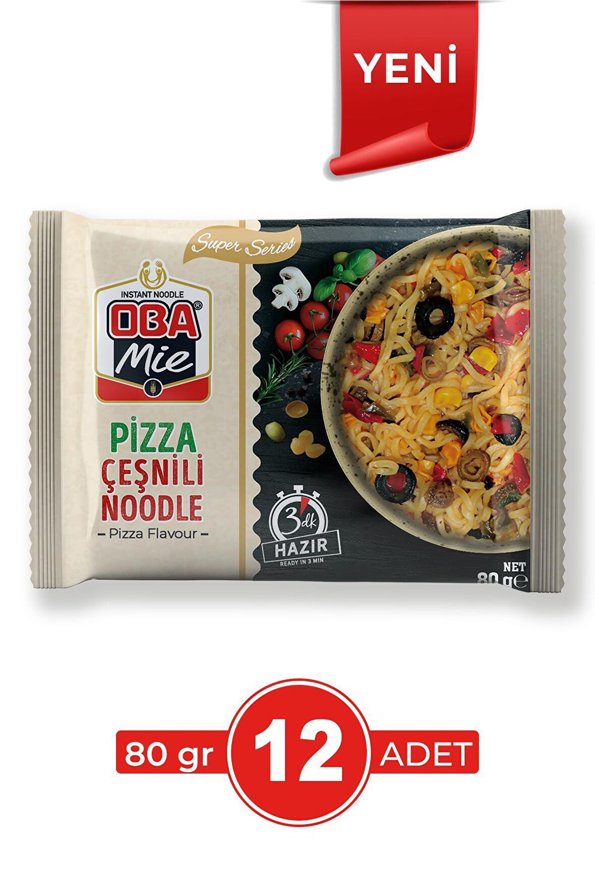 Pizza Çeşnili Noodle 12'li Paket