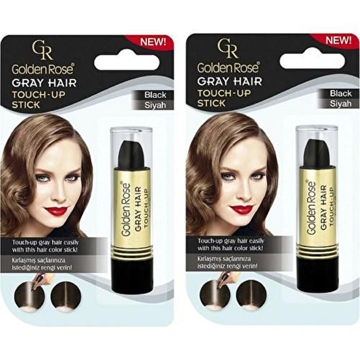 Golden Rose Grey Hair Saç Kapatıcı Siyah No:01 2 Adet