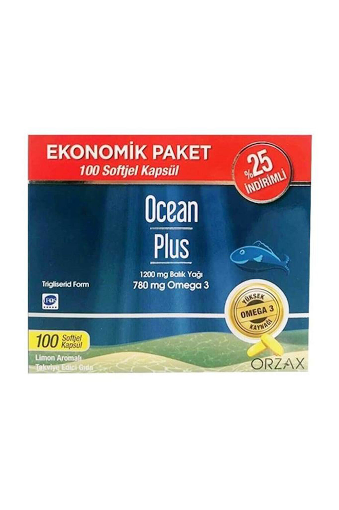 Ocean Plus Omega3 1200 Mg 100 Soft Jel Kapsül Ekonomik Paket - SKT:03/2026