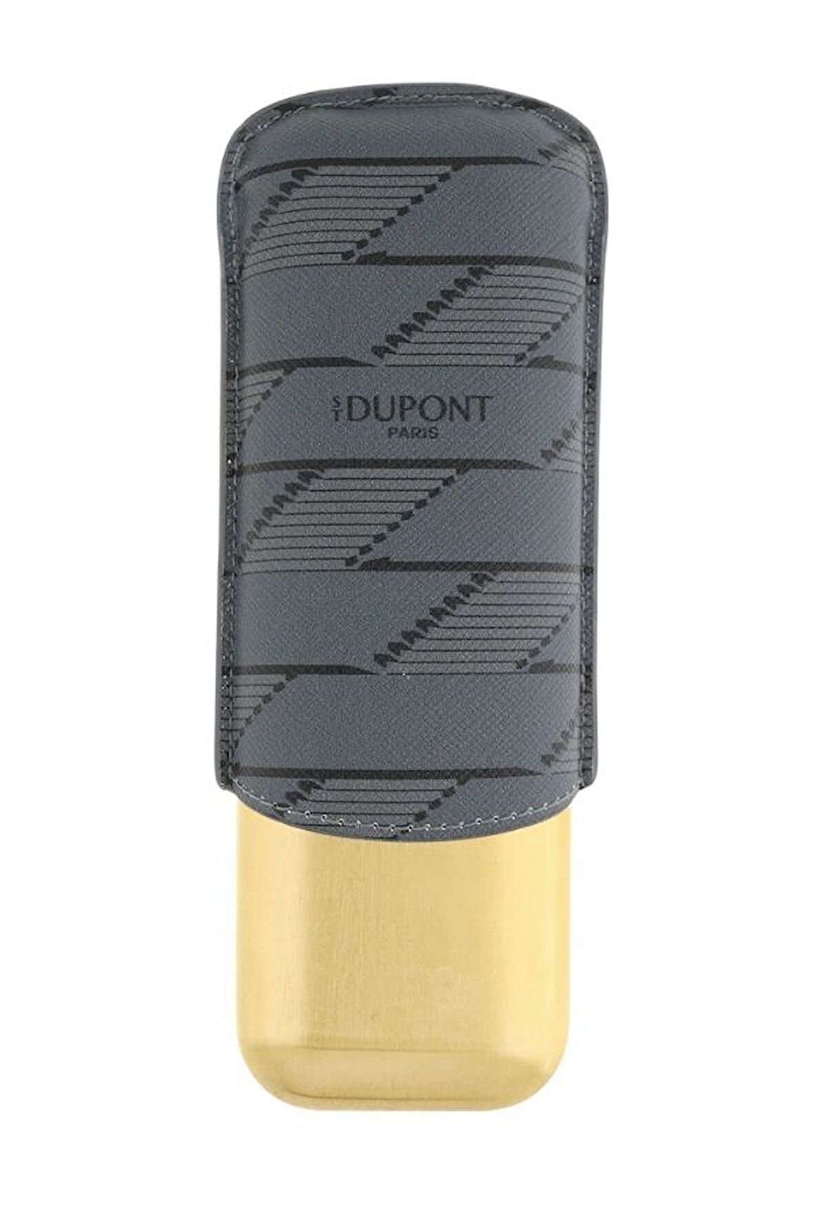 S.T. Dupont Coated Canvas Monogram Siyah İkili Deri Puro Kılıfı 183479