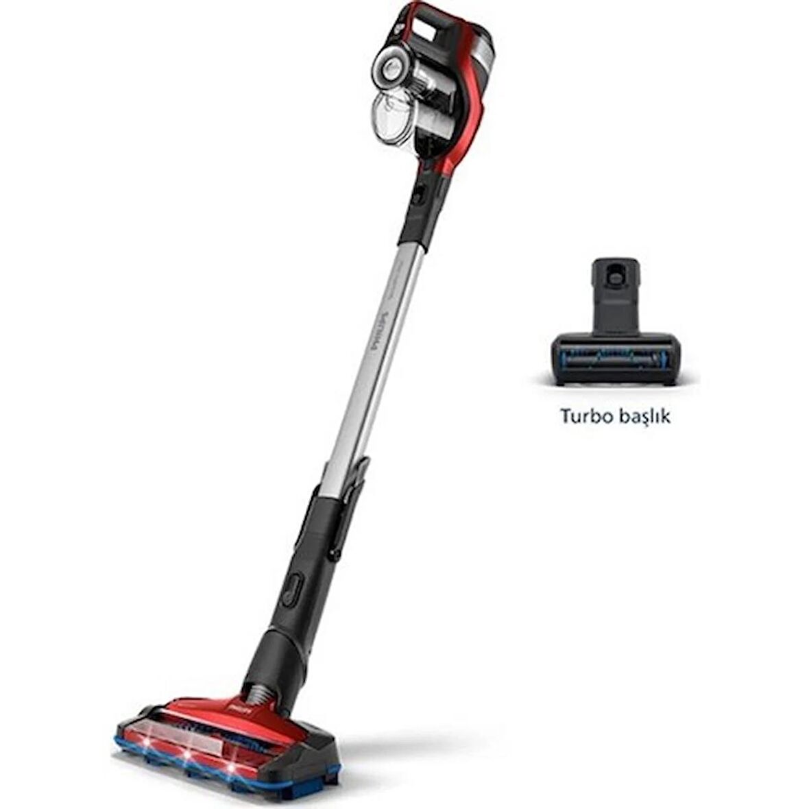 PHILIPS XC7043/01 Şarjlı Dik Süpürge Kırmızı (OUTLET - TEŞHİR)