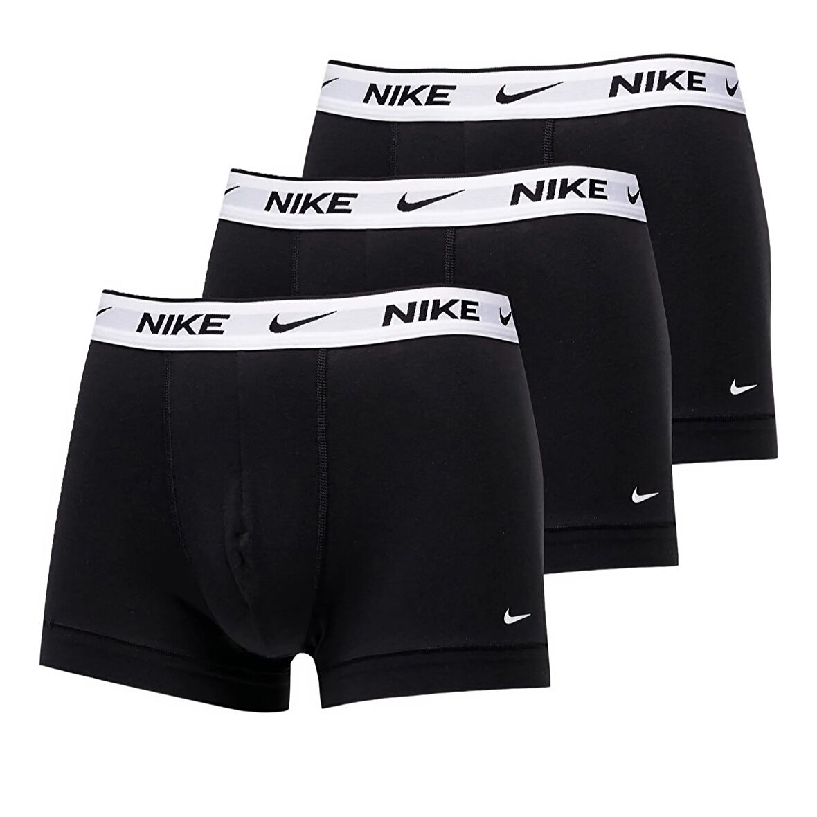Nike Dri Fit Essential Micro 3 Pack Micro 3 lü Paket Kısa Boxer Siyah Beyaz Bantlı