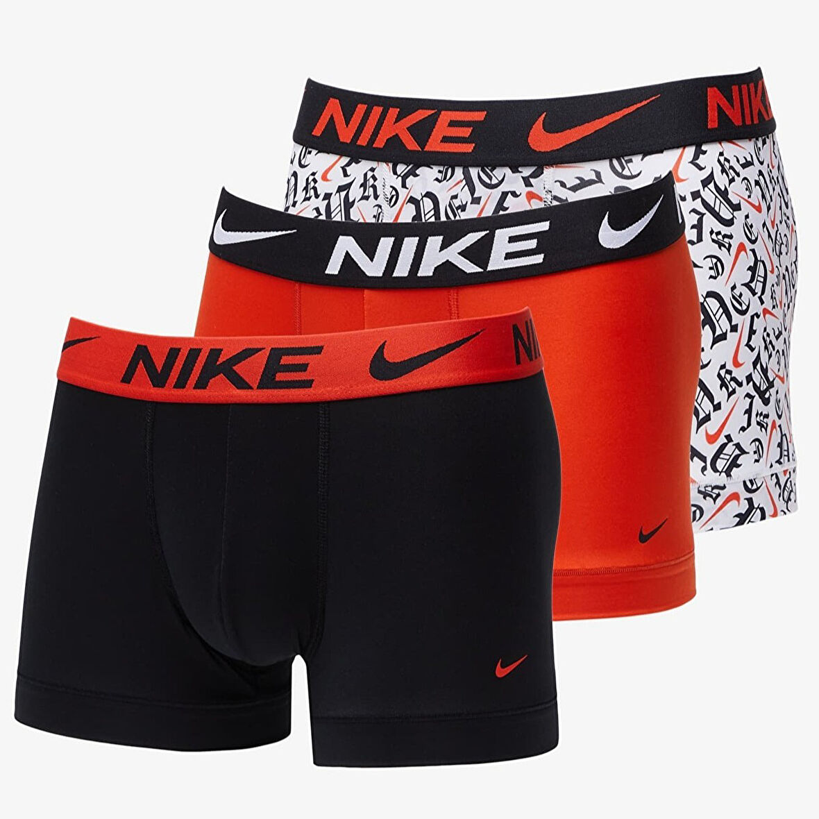 Nike Dri Fit Ultra Stretch 3 Pack Micro 3 lü Paket Kısa Boxer Siyah Kırmızı Beyaz