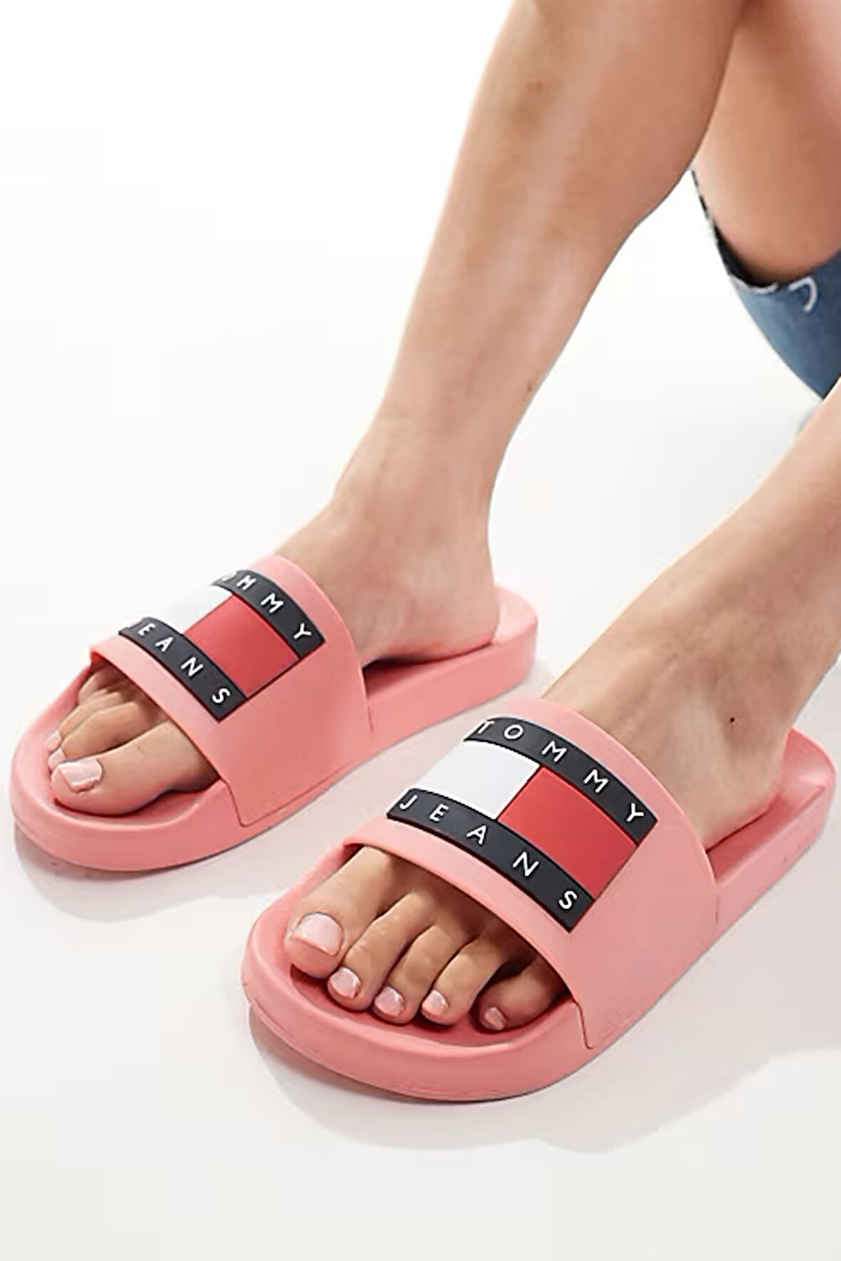 Tommy Jeans Flag Pool Women's Slide ESS Pink Kadın Plaj Terliği Pembe