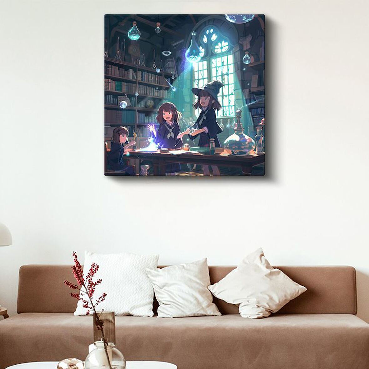 Cadı Akademisi - Işıklı Masa Anime Kanvas Tablo