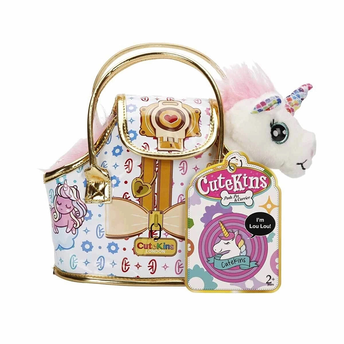 10873 Cutekins Taşıma Çantalı Peluş Unicorn Lou Lou