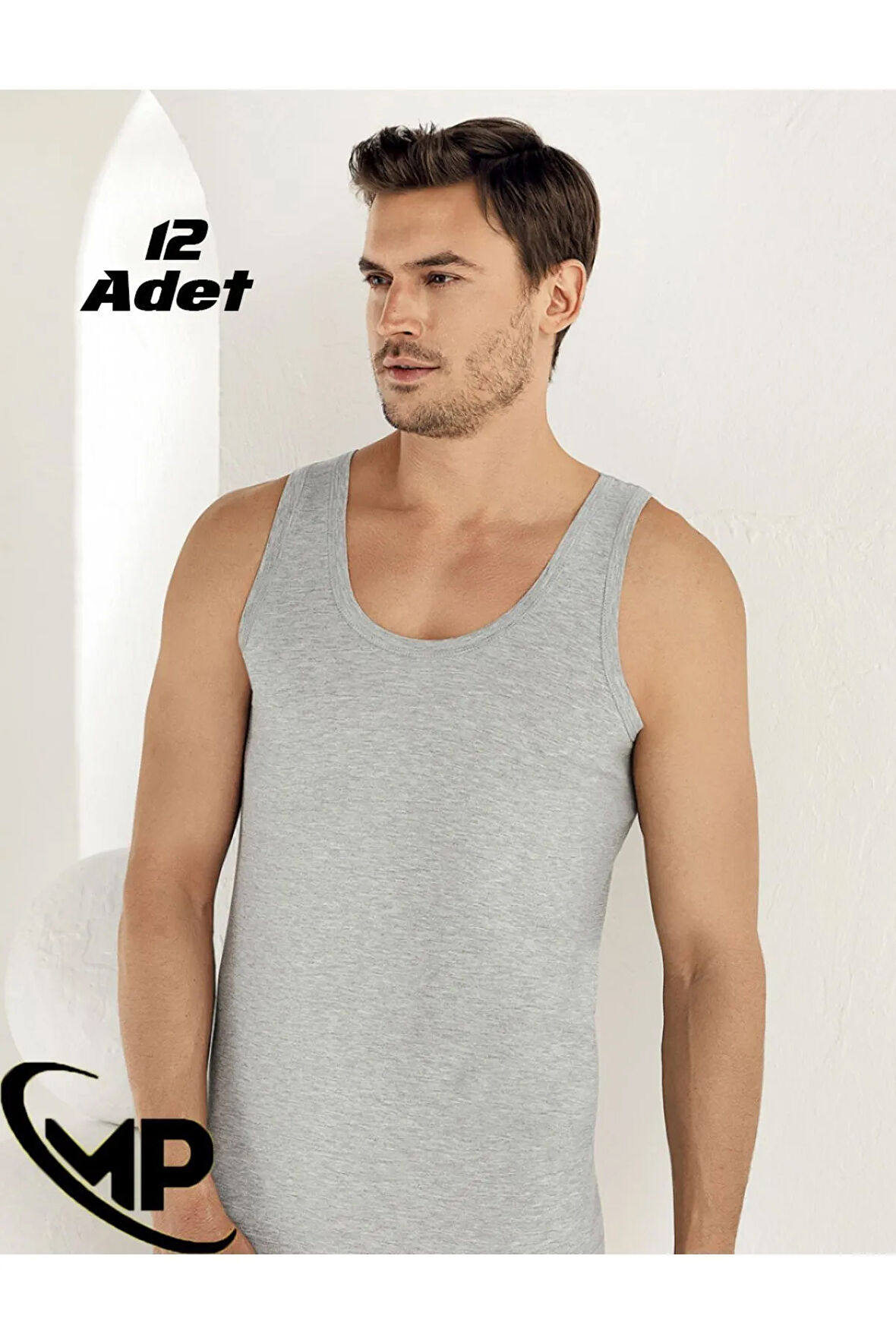 12'li Erkek Renkli Atlet %100 Pamuklu