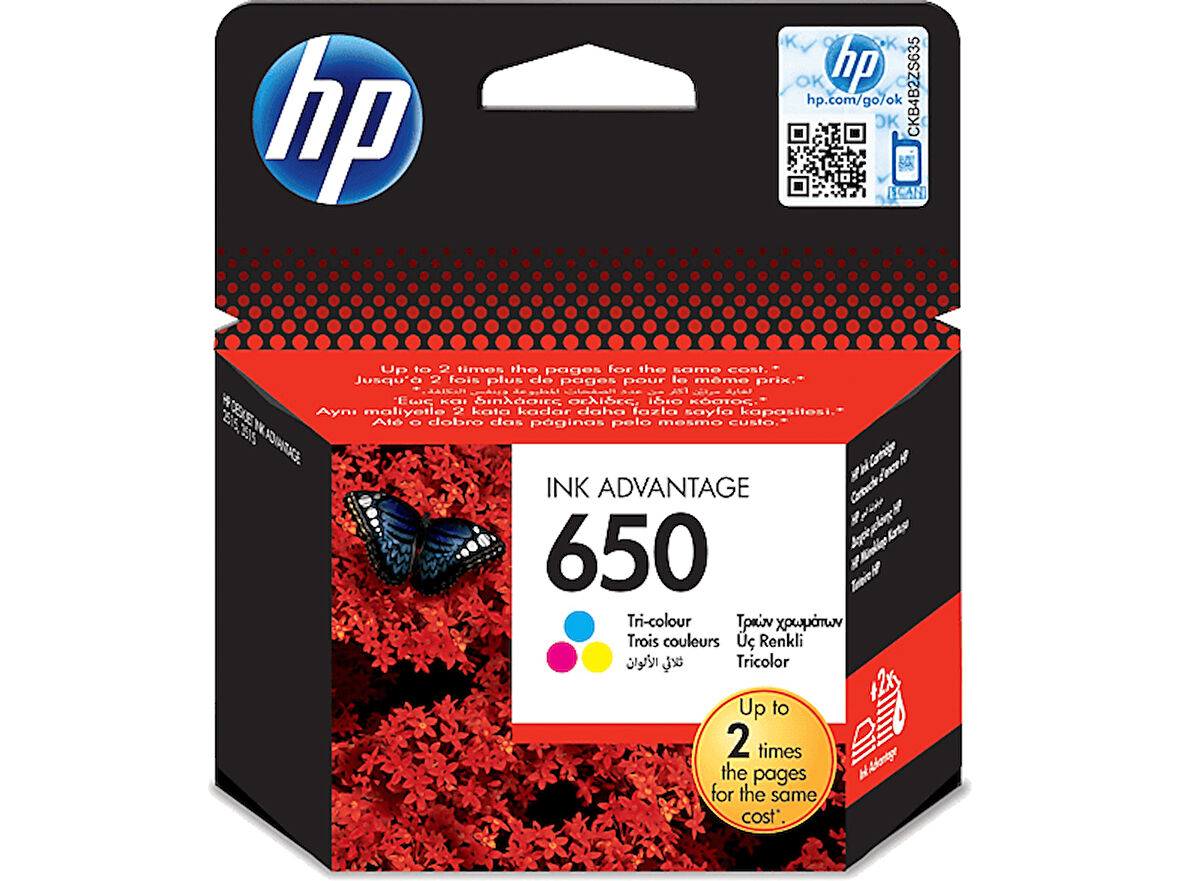 HP 650 Renkli Mürekkep Kartuşu (CZ102AE)