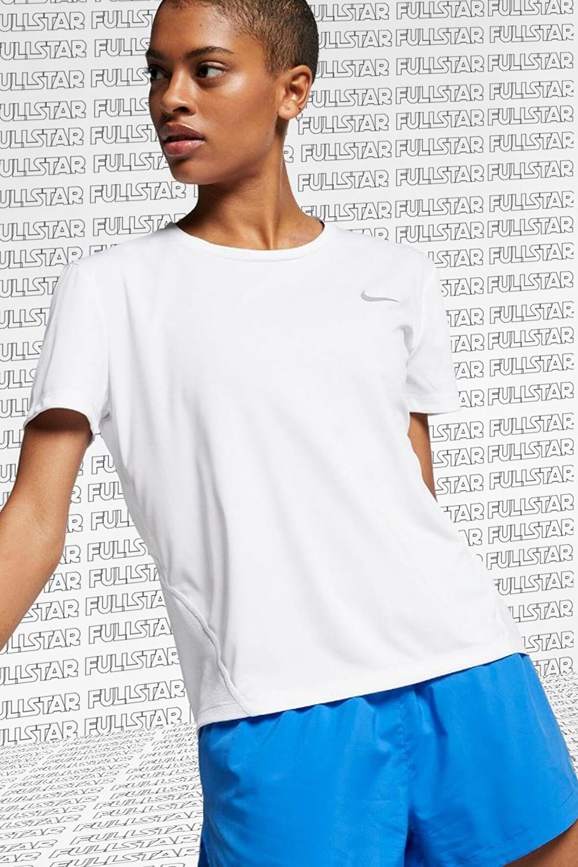 Nike Miler Dri Fit White Tee Sırt Panelli Beyaz Koşu Antrenman Tişörtü