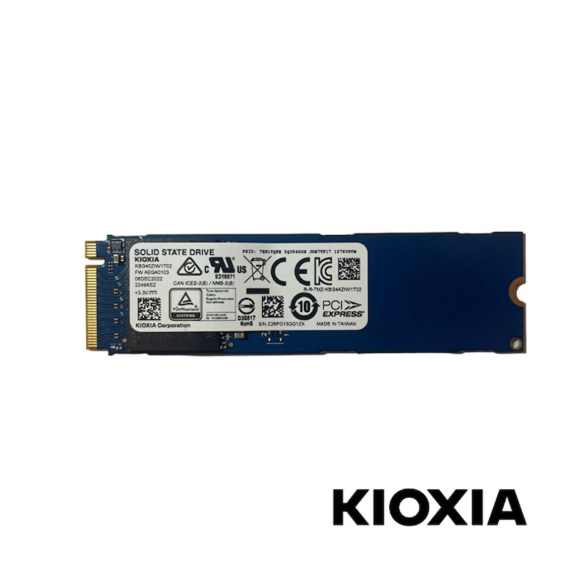 KIOXIA 1TB KBG40ZNV1T02 PCIe BG4 NVMe M2 2200MB-1400MB/sn Tray SSD