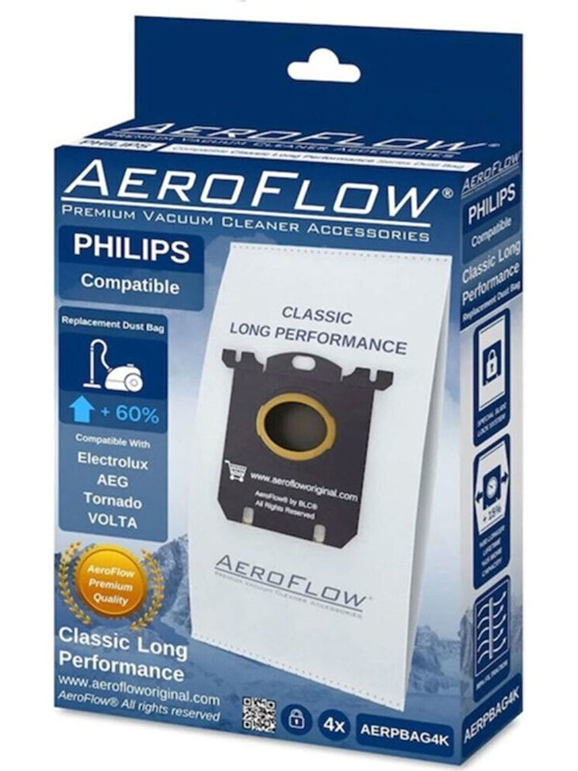 srfn ticaret Philips Performer, Jewel 4lü Kumaş Uyumlu Toz Torbası (Aeroflow)