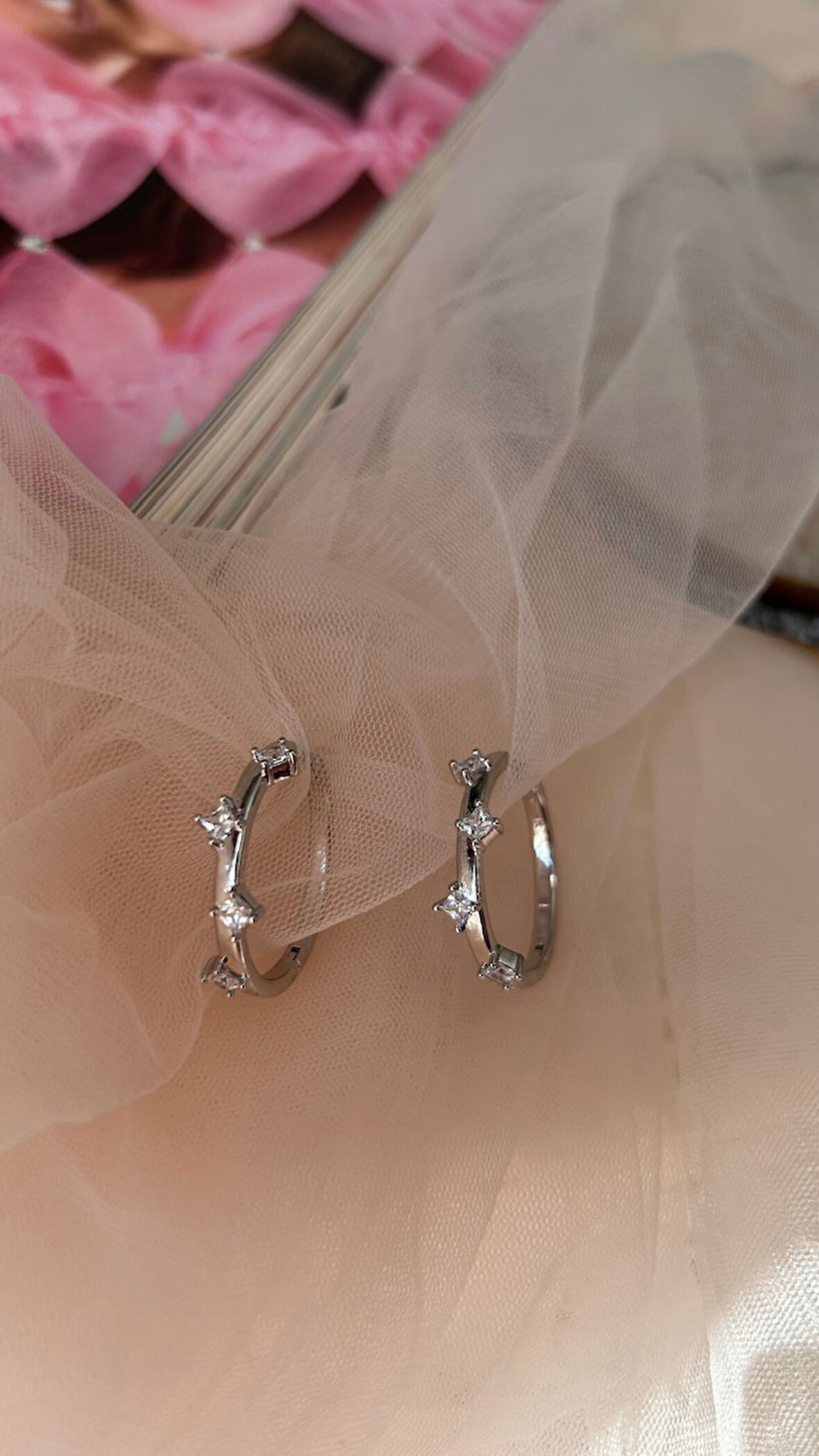 14 K kararmaz halka küpe silver renk