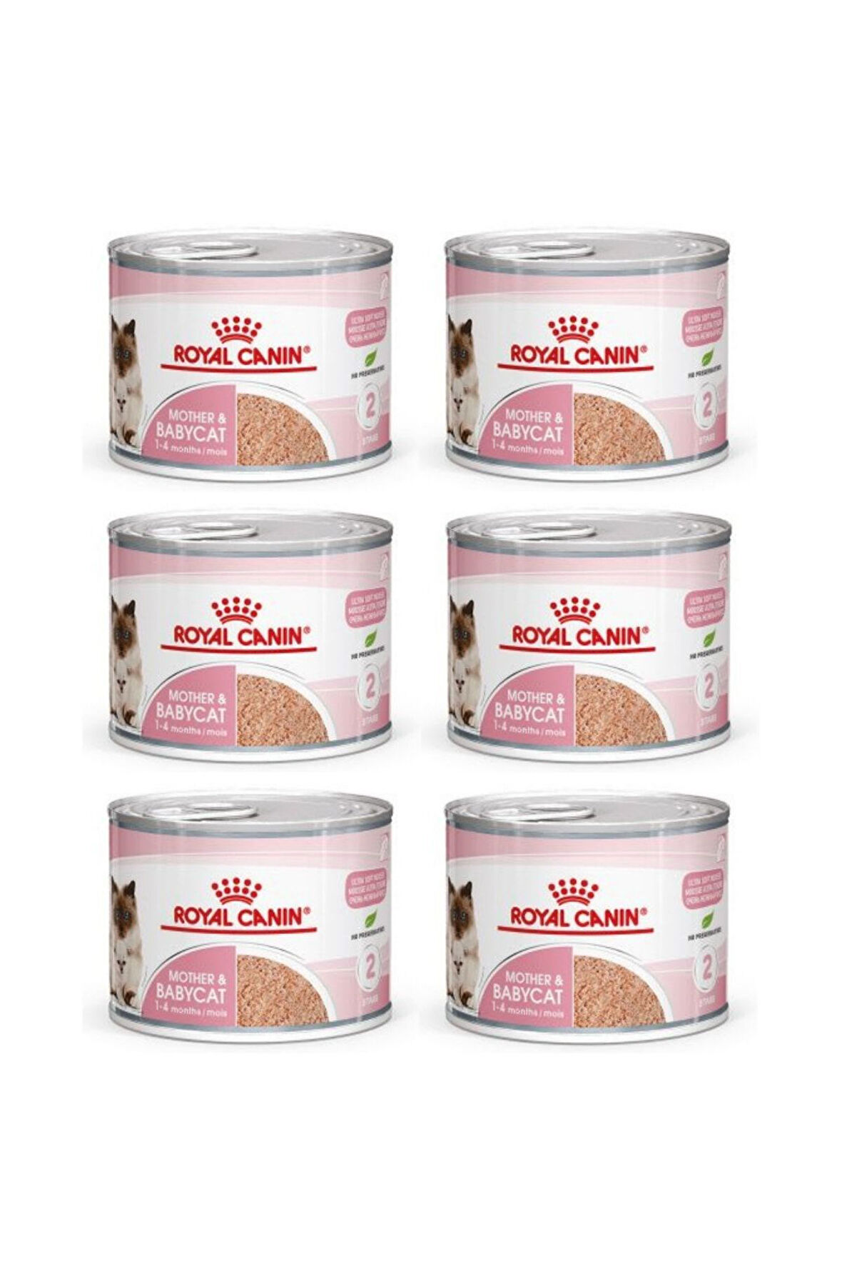 Mother & Babycat Anne Hamile Ve Yavru Kediler Için Konserve Kıyılmış Pate Yaş Mama 195 Gr X 6 Adet