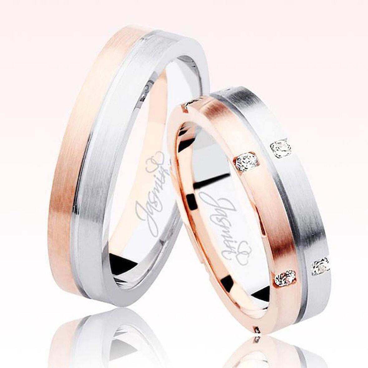 Rose Beyaz Altın Alyans 0902-1