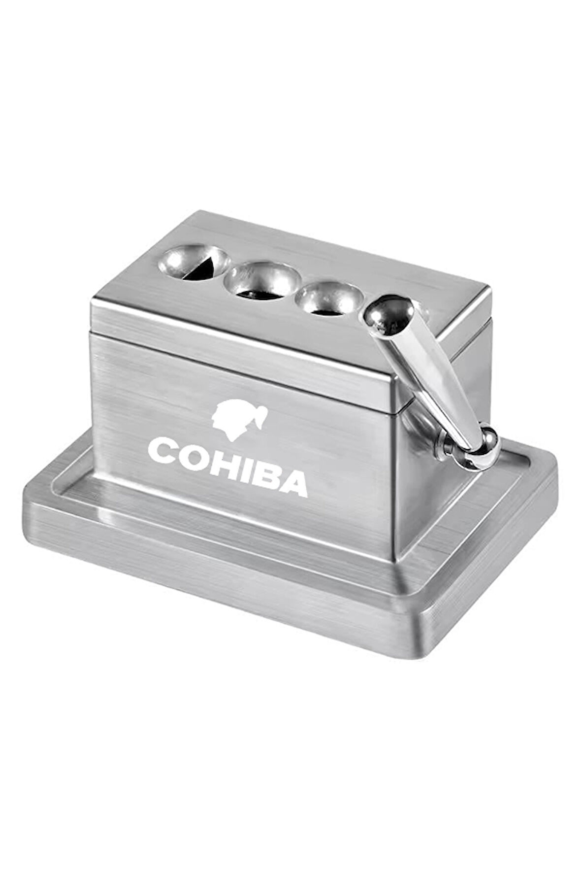 Cohiba Gümüş Masa Tipi 4 Fonksiyonlu Metal Puro Makası Kesici