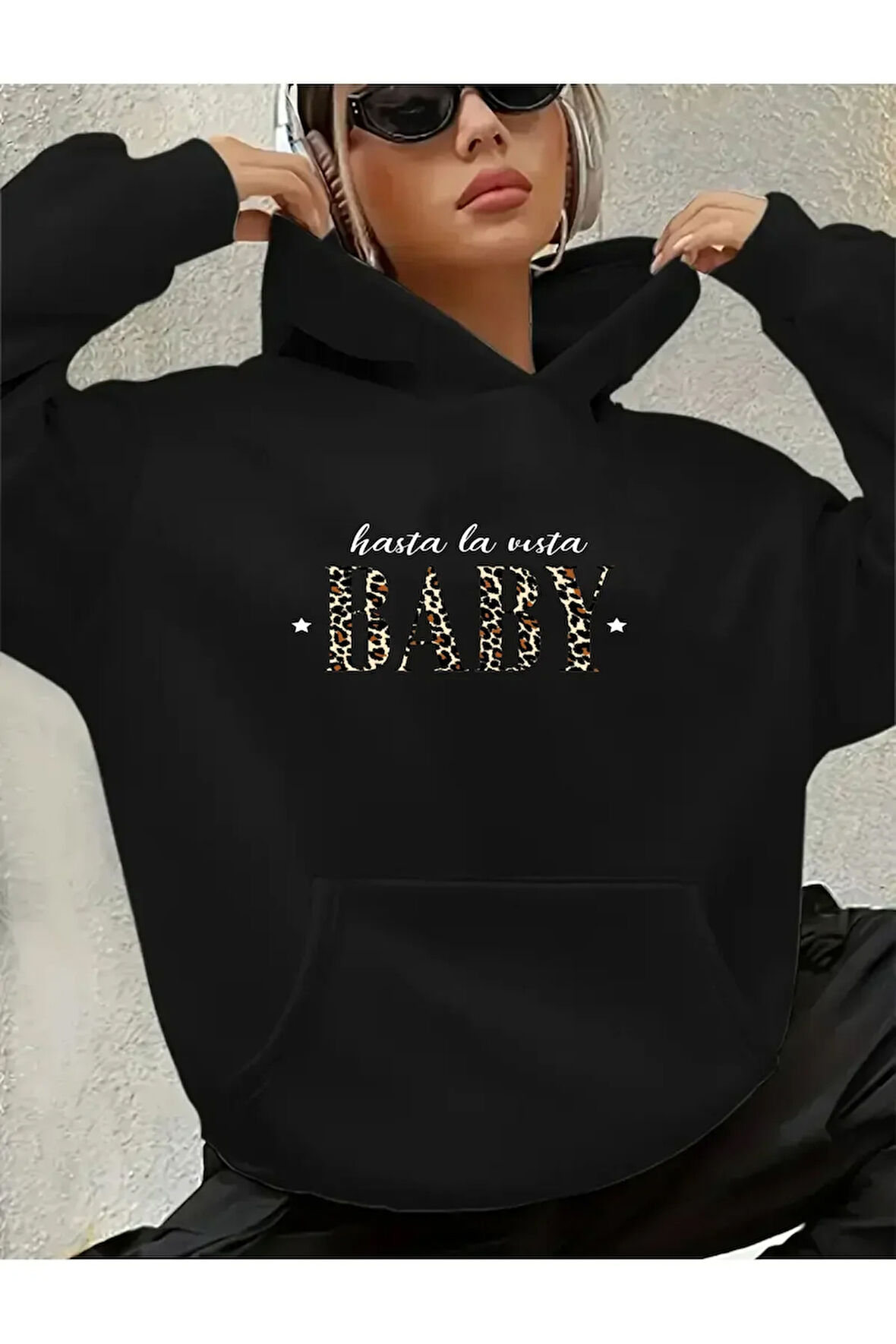 Hasta La Vista Baby Yazı Detatlı Swaeshirt