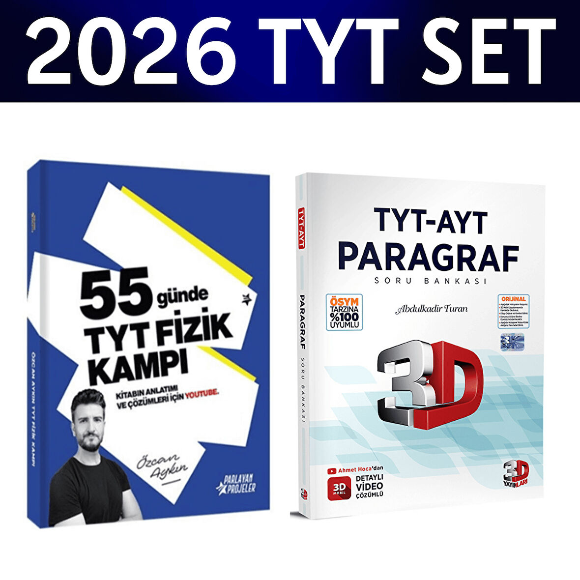 2026 TYT 55 Günde Fizik Kampı Özcan Aykın+ TYT AYT Paragraf Soru Bankası 3D Yayınları
