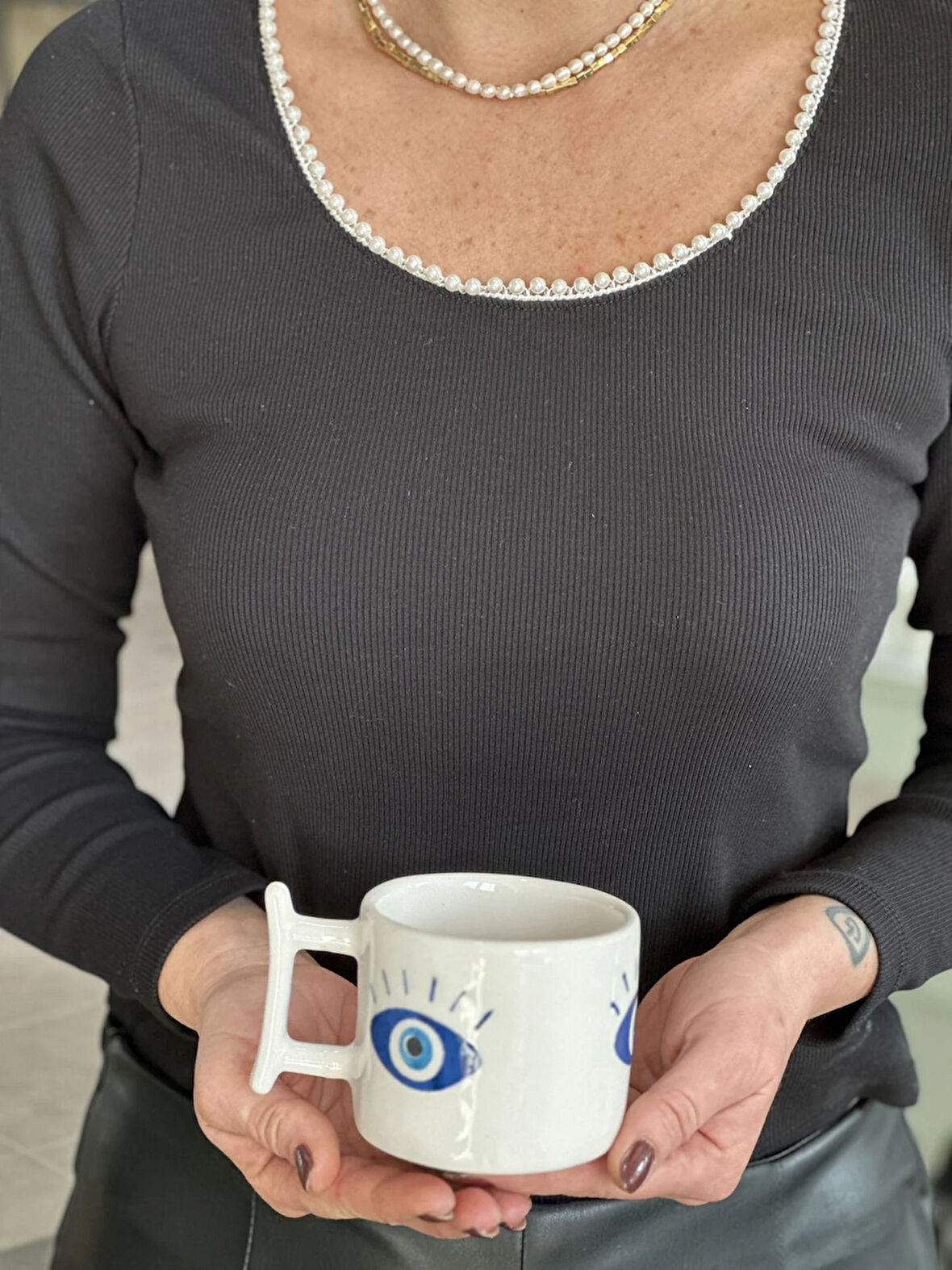 Handmade Göz Büyük Boy Kupa-1 Adet 350 Ml