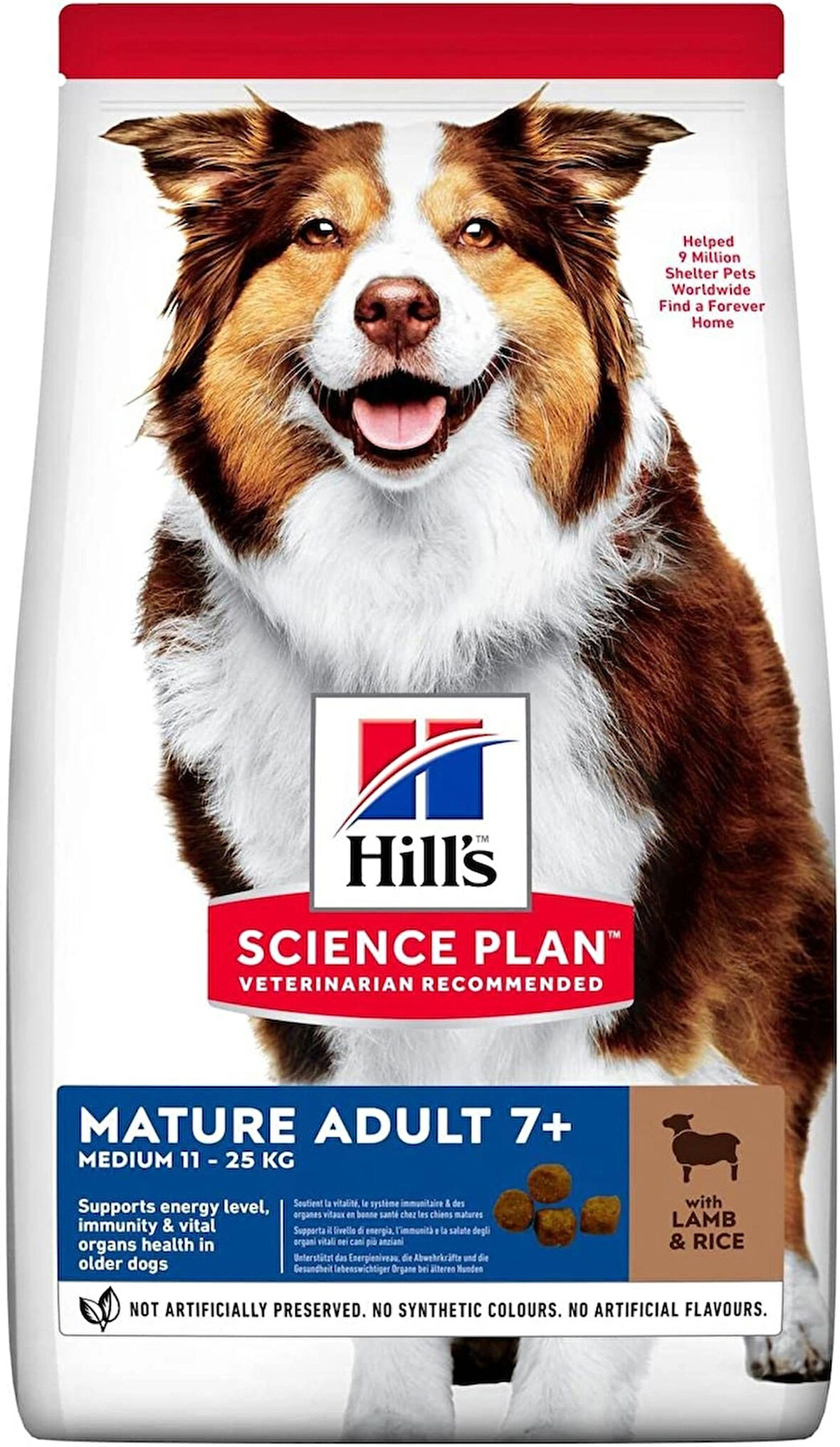 Hills mature köpek 7+ adult medium 2,5kg kuzu etli pirinçli orta ırk ileri yaşlı köpek maması senior