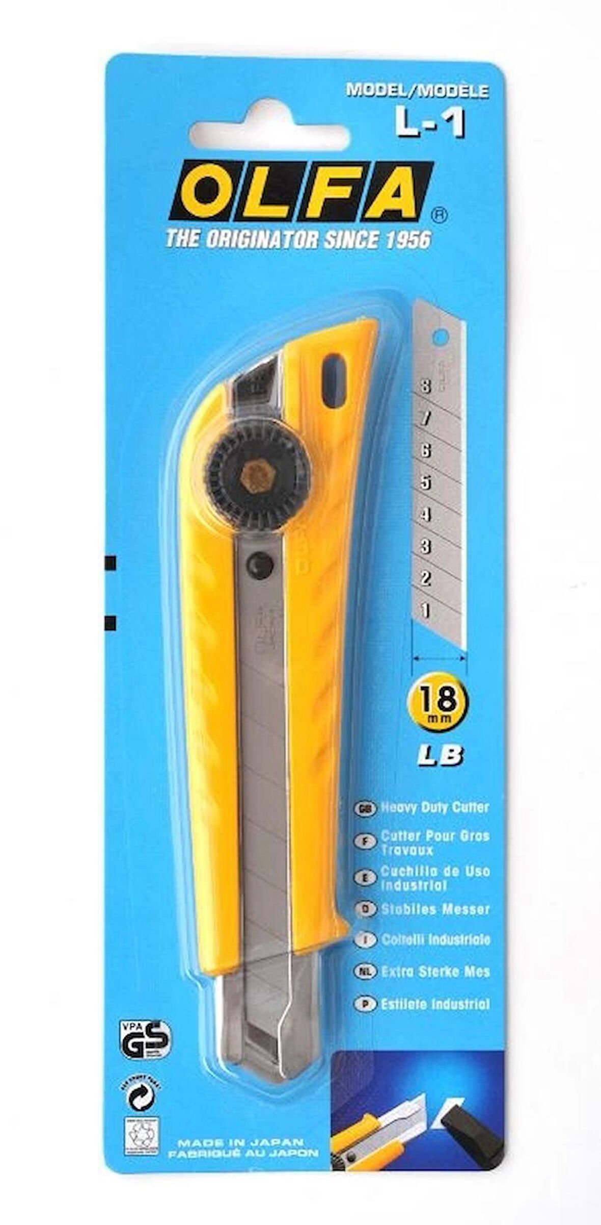 Olfa Maket Bıçağı Geniş Sıkıştırmalı Ağır Model L-1