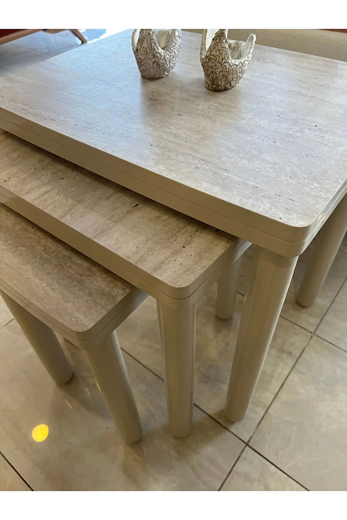 3lü Full Traverten Bohem Zigon Sehpa
