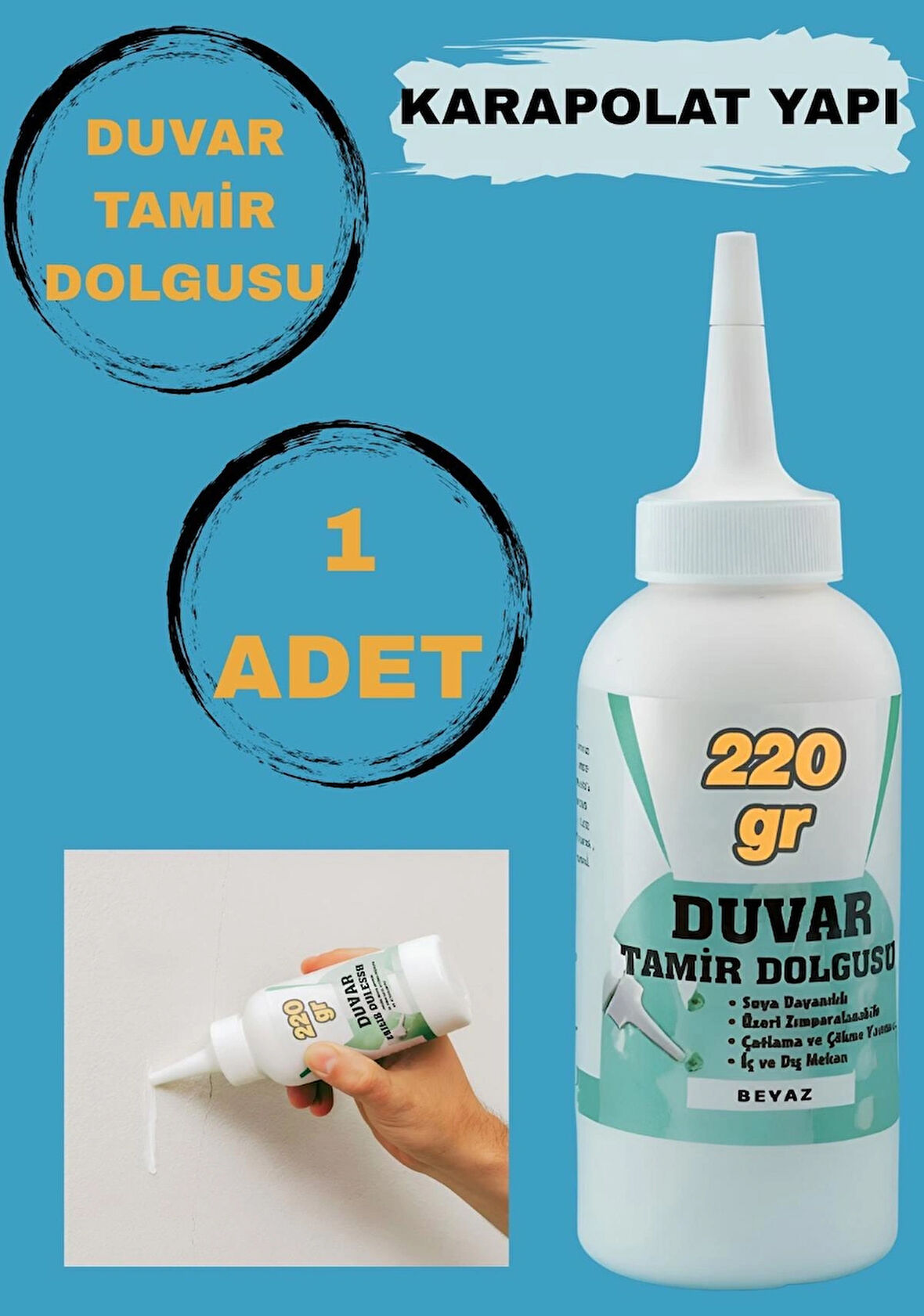 Duvar Tamir Dolgu Macunu Beyaz Hazır Macun 