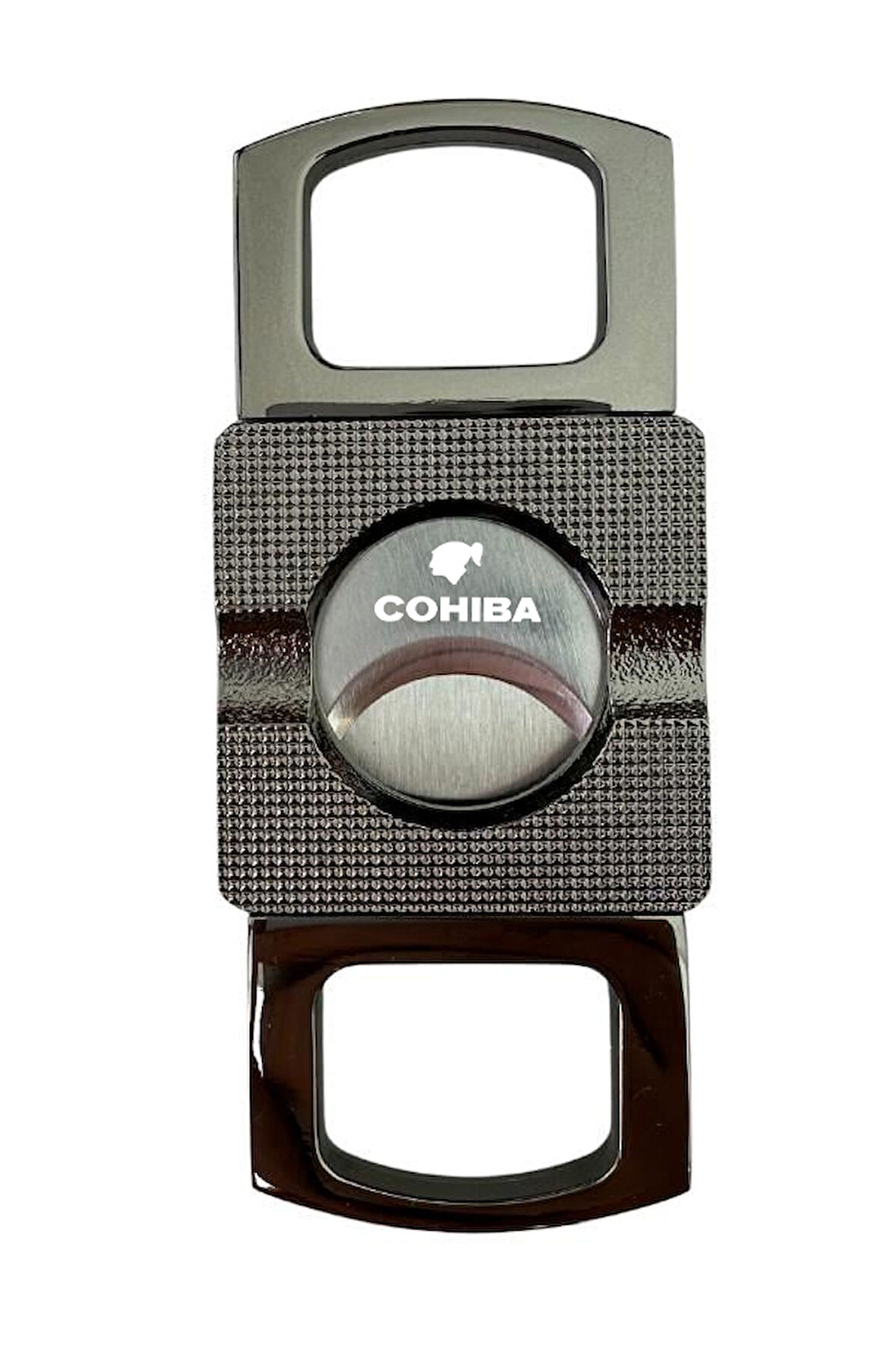 Cohiba Gunmetal Düz Çizgi Detaylı Metal Puro Makası Kesici