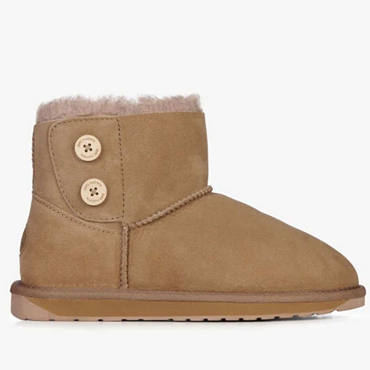 EMU Australia Leather Piction Boot Kadın Koyun Derisi Koyun Kürkü Bot Bej