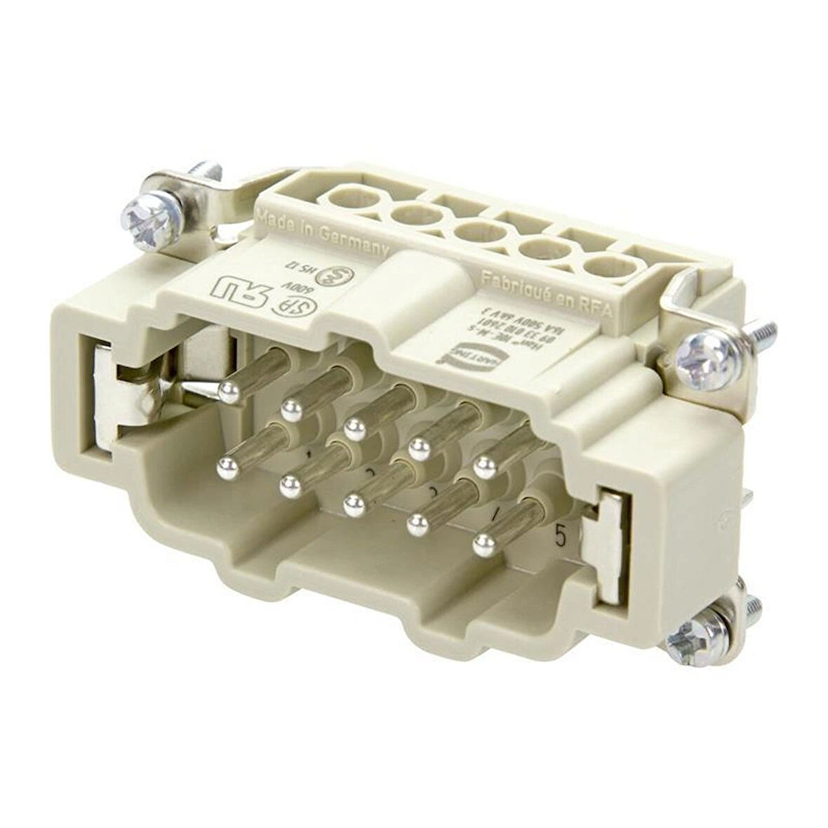 Harting 09330102601 Han 10E-STI-S Erkek Insert Konnektör Endüstriyel Tip | 10 Pin Endüstriyel Soket