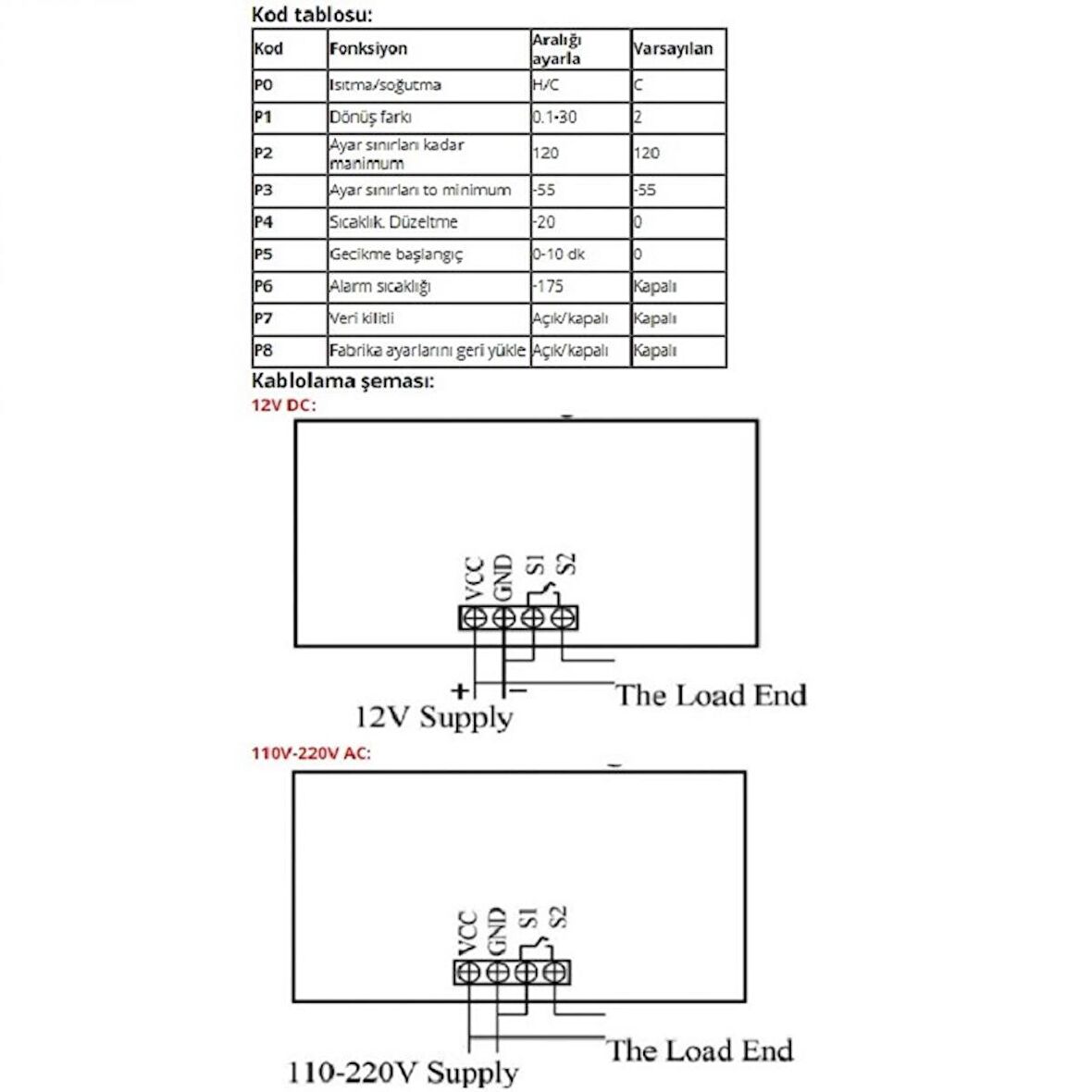 W3230 12v Dijital Termostat Kuluçka Makinalarına Uygun Hassas