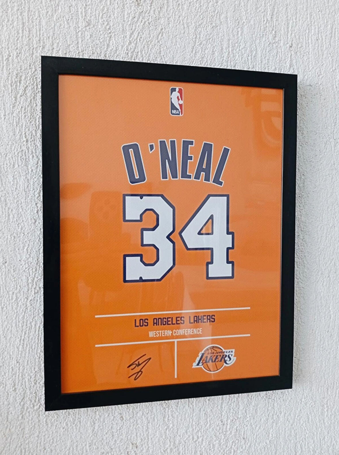 30x42 Cm Shaquille O'neal Nba Forma Tasarımlı Poster Tablo 1 Mm Pvc Ön Yüzey Korumalı Çerçeve