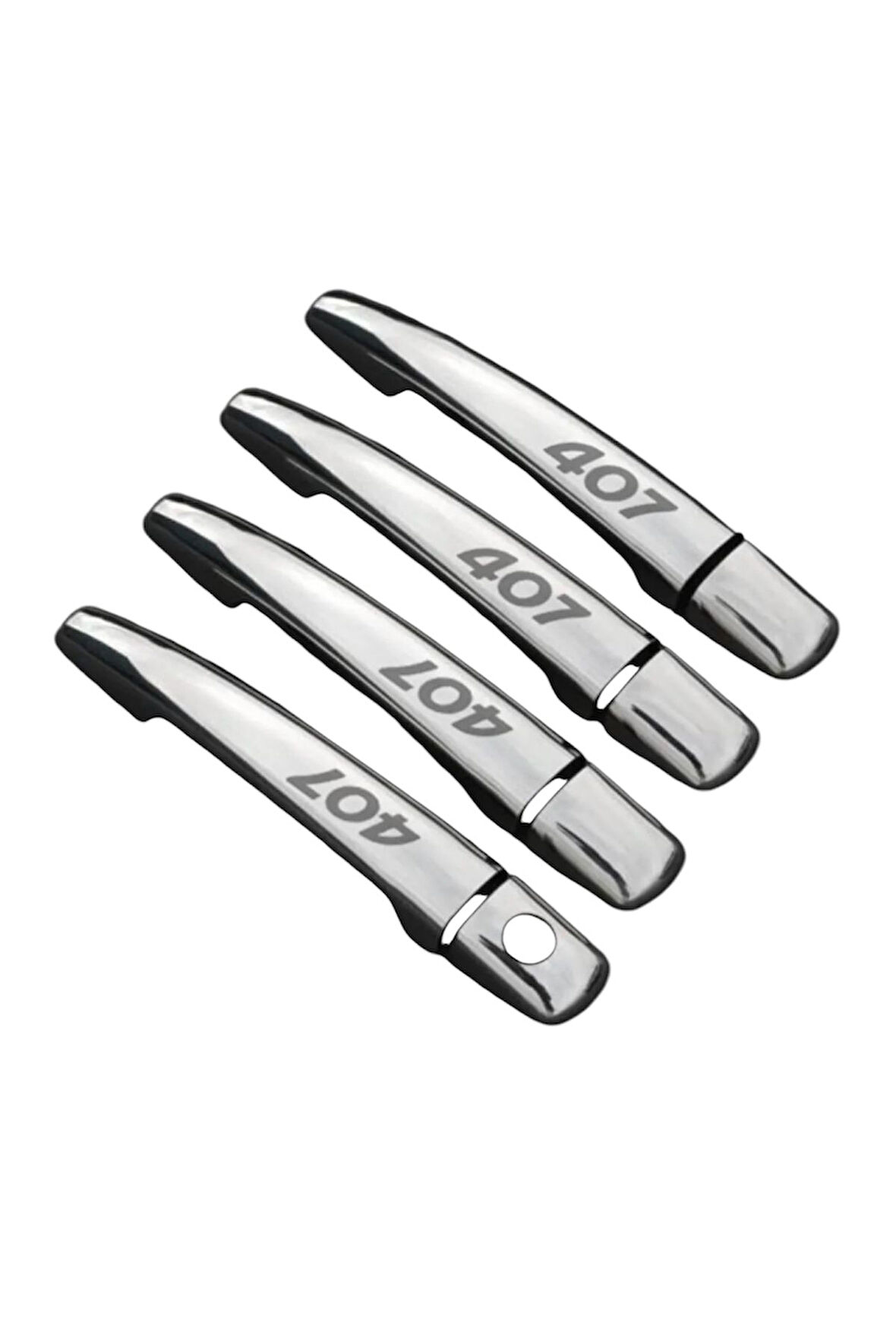 Peugeot 407 2004-2010 Model Arası Yazılı Krom Kapı Kolu 4 Kapı 8 Parça Paslanmaz Çelık