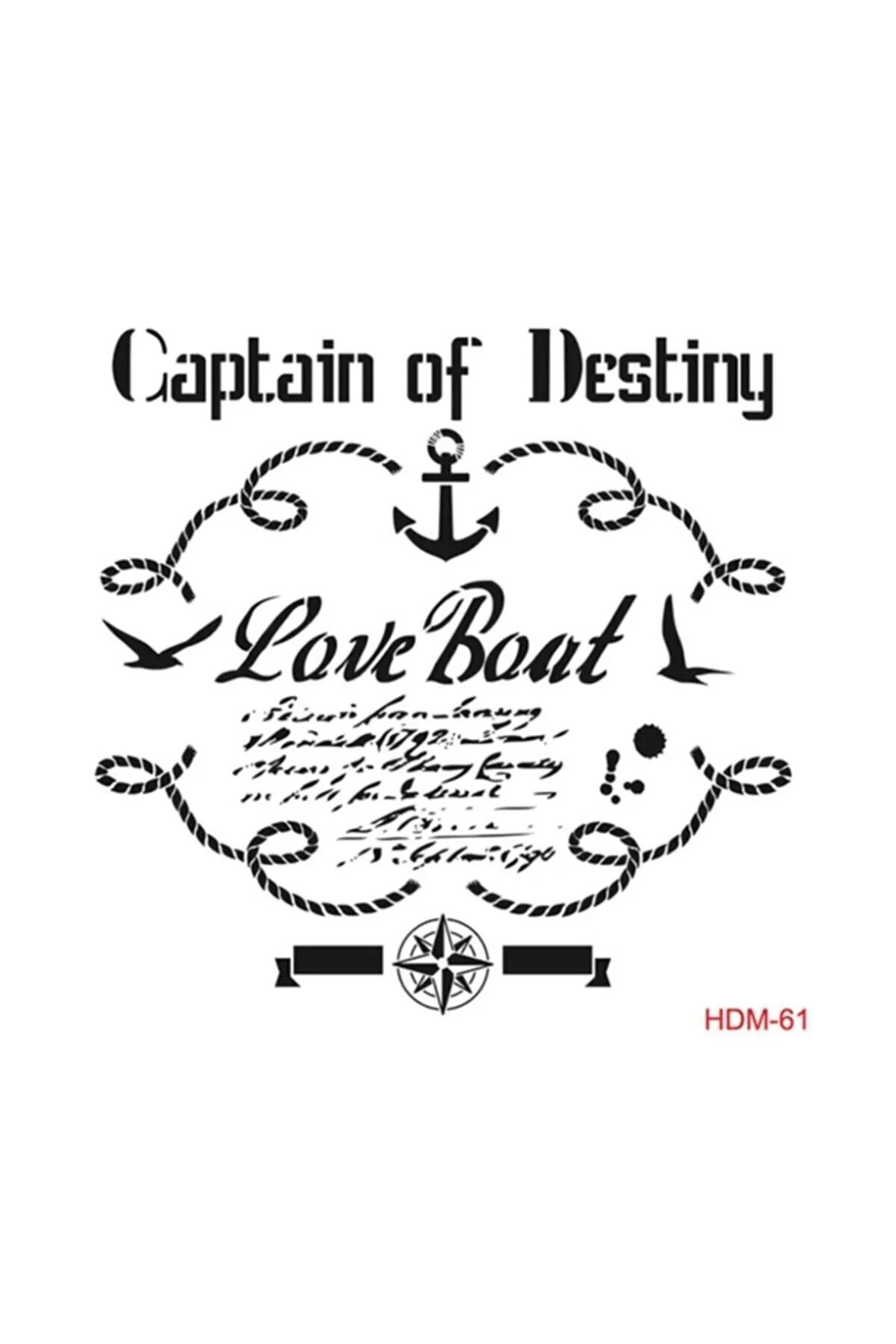 Deniz Stencil (şablon) 25x25 Cm