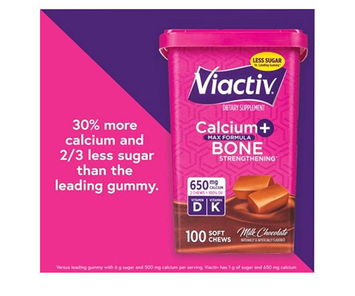 Viactiv Kalsiyum + Bone 650 mg 100 Soft Chews