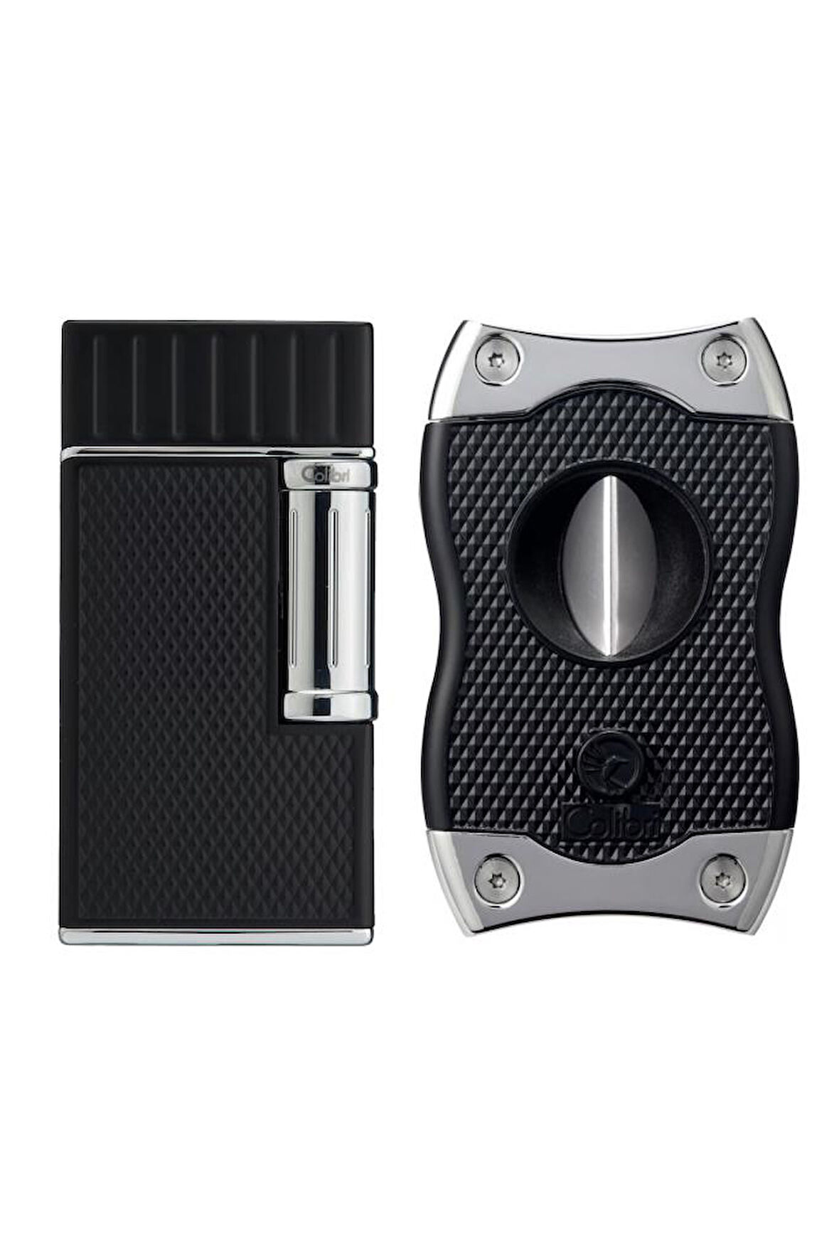 Colibri Julius Çakmak & SV-Cut Krom-Siyah Premium Puro Seti