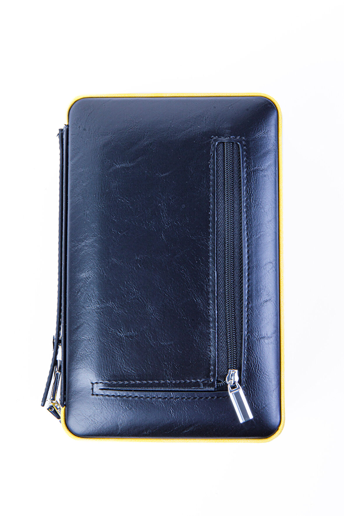 Cohiba Sarı-Siyah Çakmak Kesicili Deri Puro Taşıma Çantası & Seyahat Humidoru