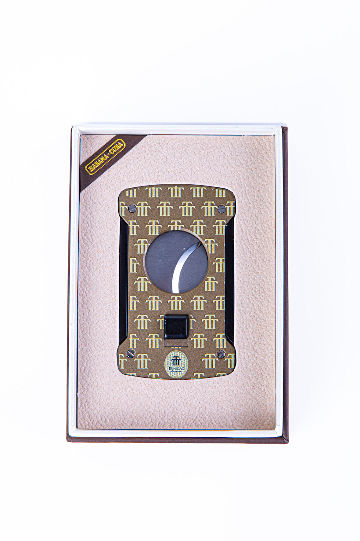 Cohiba Trinidad Özel Üretim Kahverengi Kelebek Dizayn Metal Puro Makası Kesici