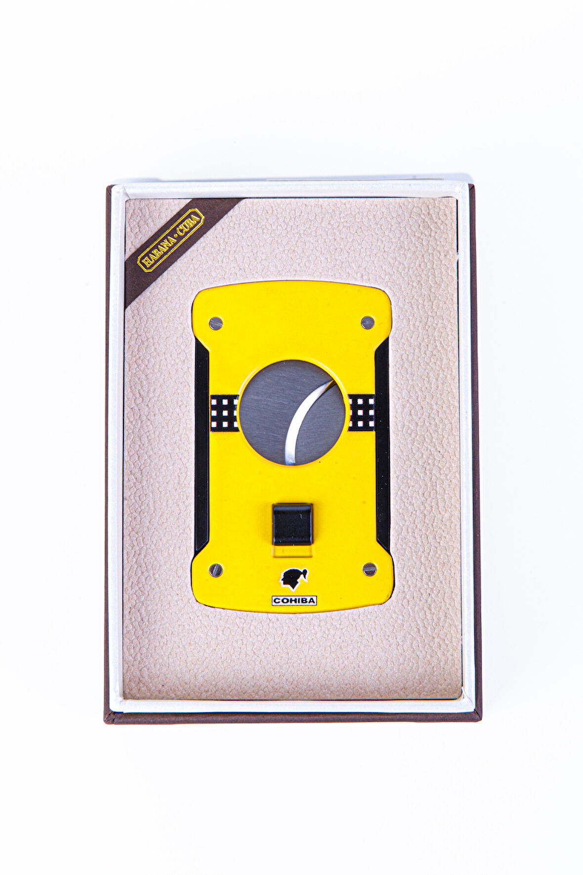 Cohiba Sarı Siyah Kelebek Dizayn Metal Puro Makası Kesici