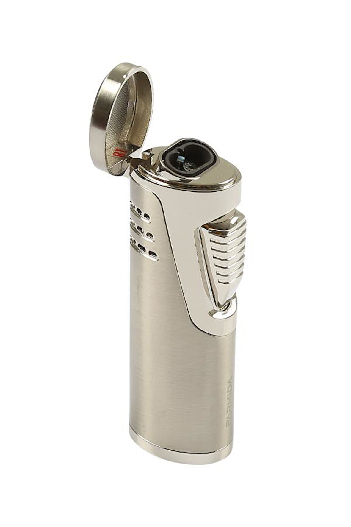 Parmida Çift Torch Pürmüz Gümüş Metal Puro Çakmağı